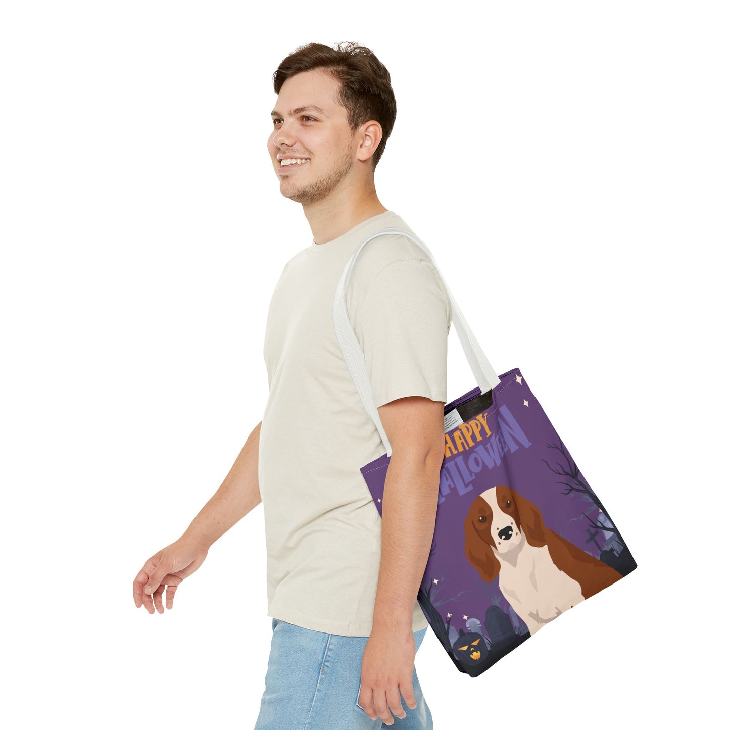 Welsh Springer Spaniel Dog Happy Halloween Tote Bag 16x16