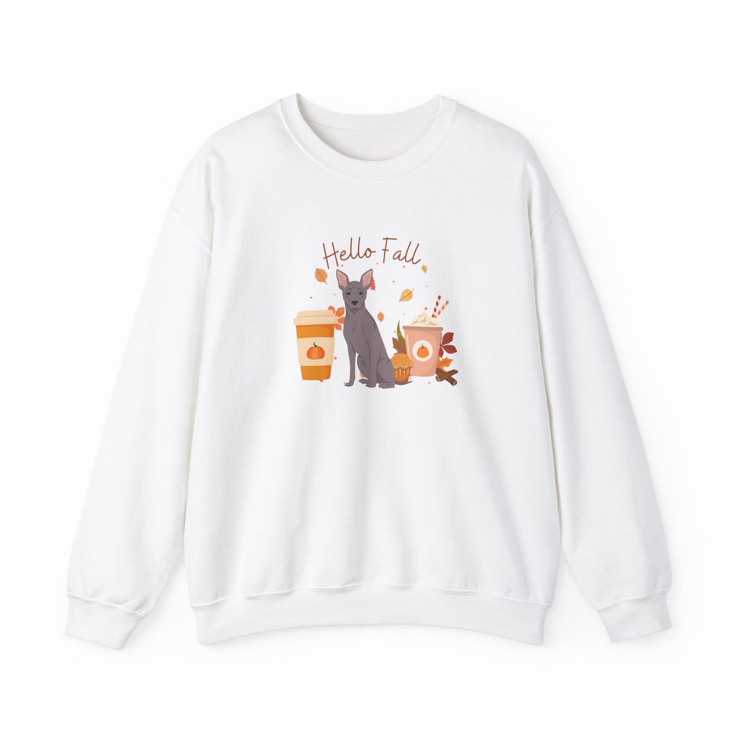 American Hairless Terrier Dog Fall Unisex Heavy Blend Crewneck Sweatshirt
