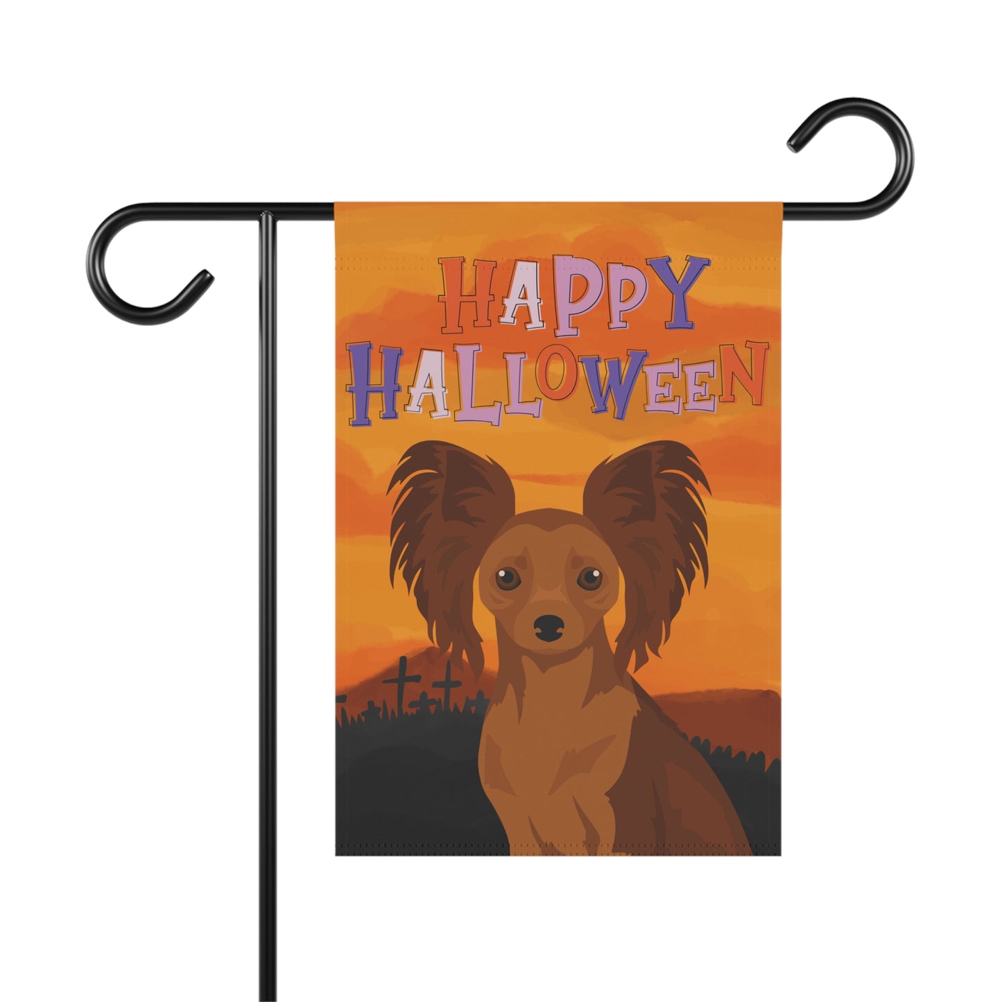 Russian Toy Terrier Dog Halloween Garden Flag