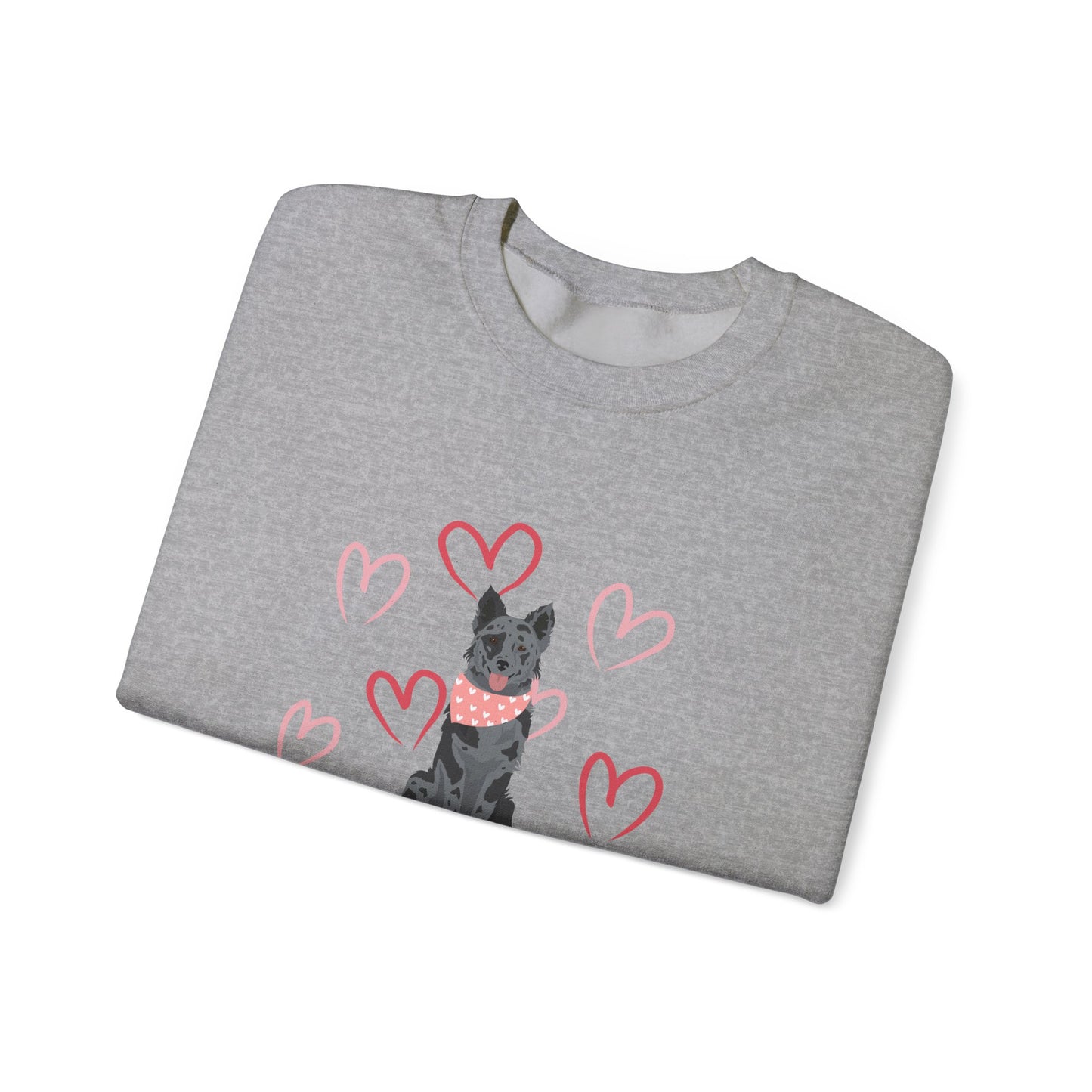 Mudi Dog Valentines Day Unisex Heavy Blend Crewneck Sweatshirt