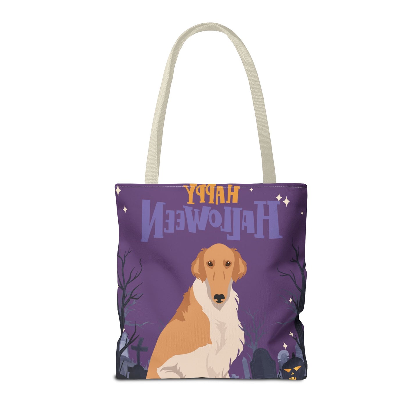 Borzoi Dog Happy Halloween Tote Bag 16x16