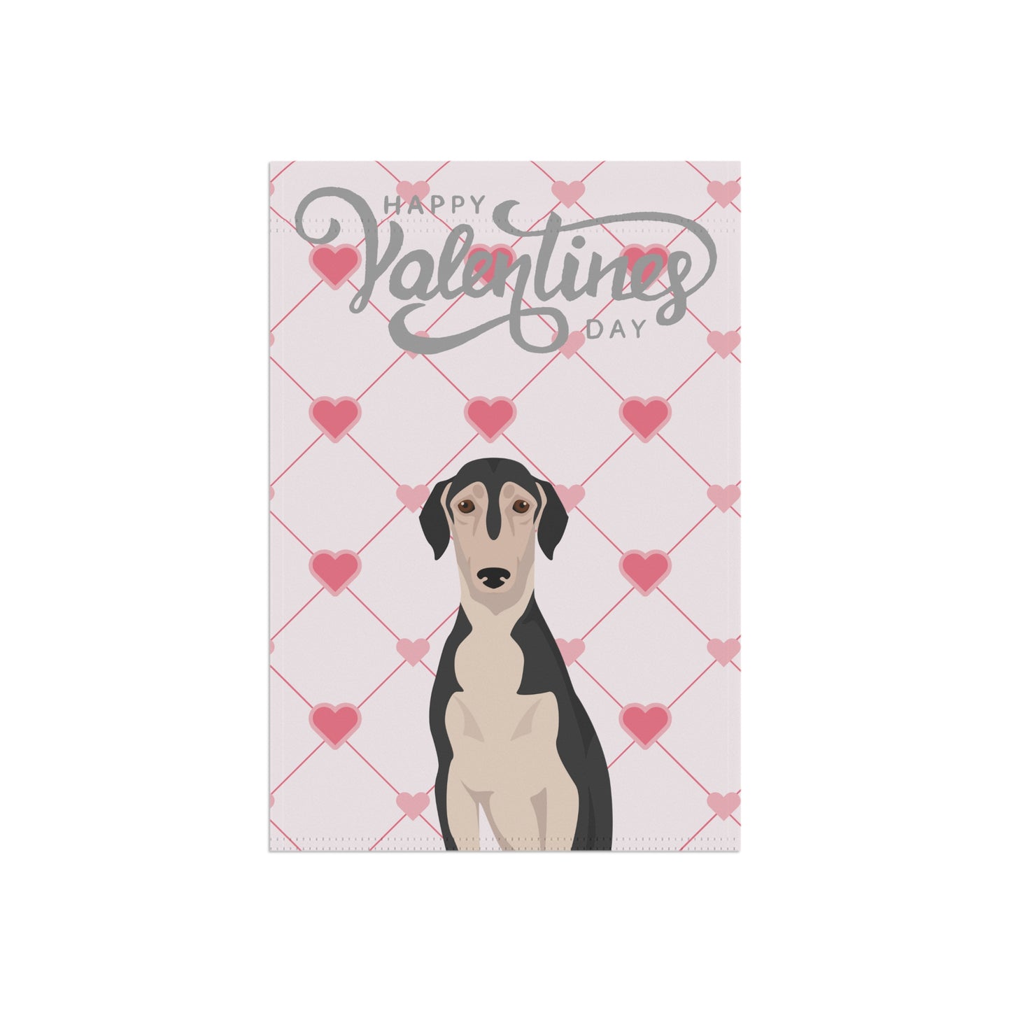 Smooth Saluki Dog Valentines Day Garden Flag