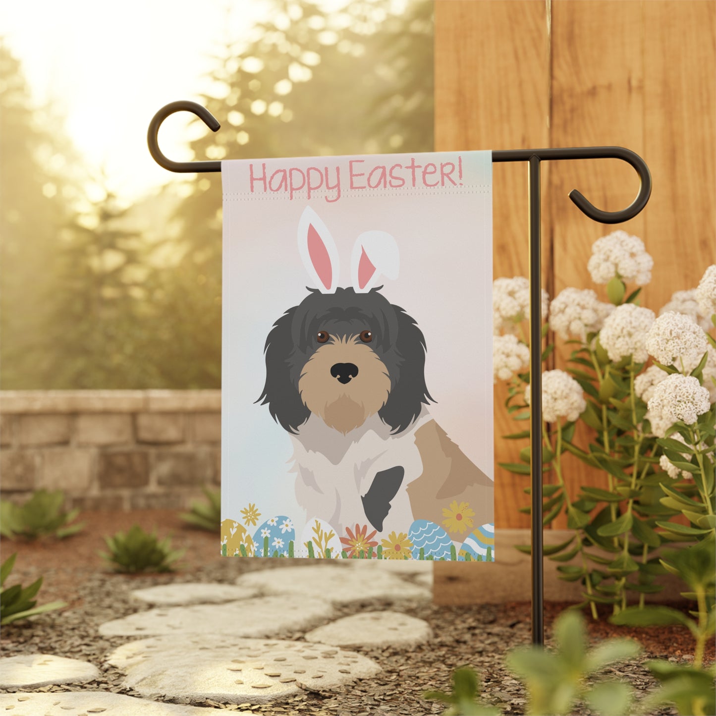 Grand Bassett Griffon Vendeen Dog Happy Easter Garden Flag
