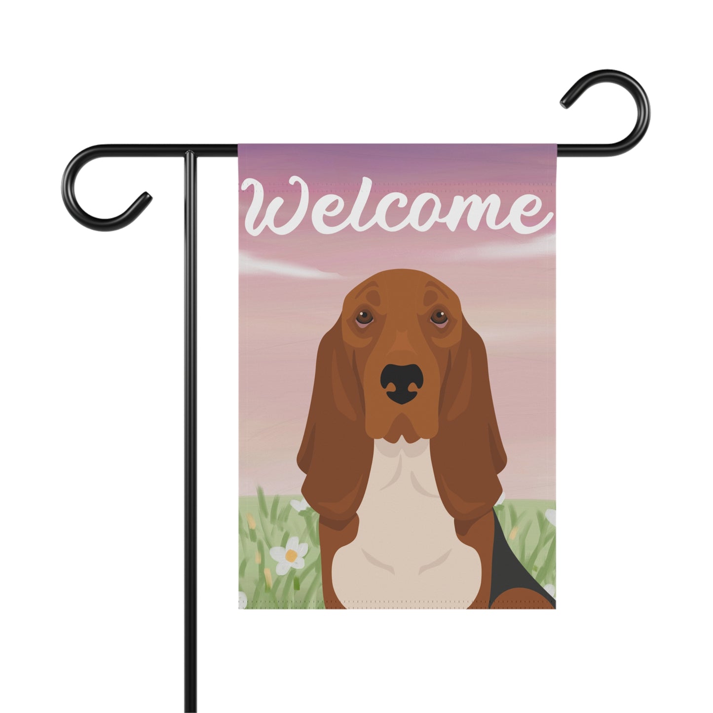 Basset Hound Dog Welcome Garden Flag