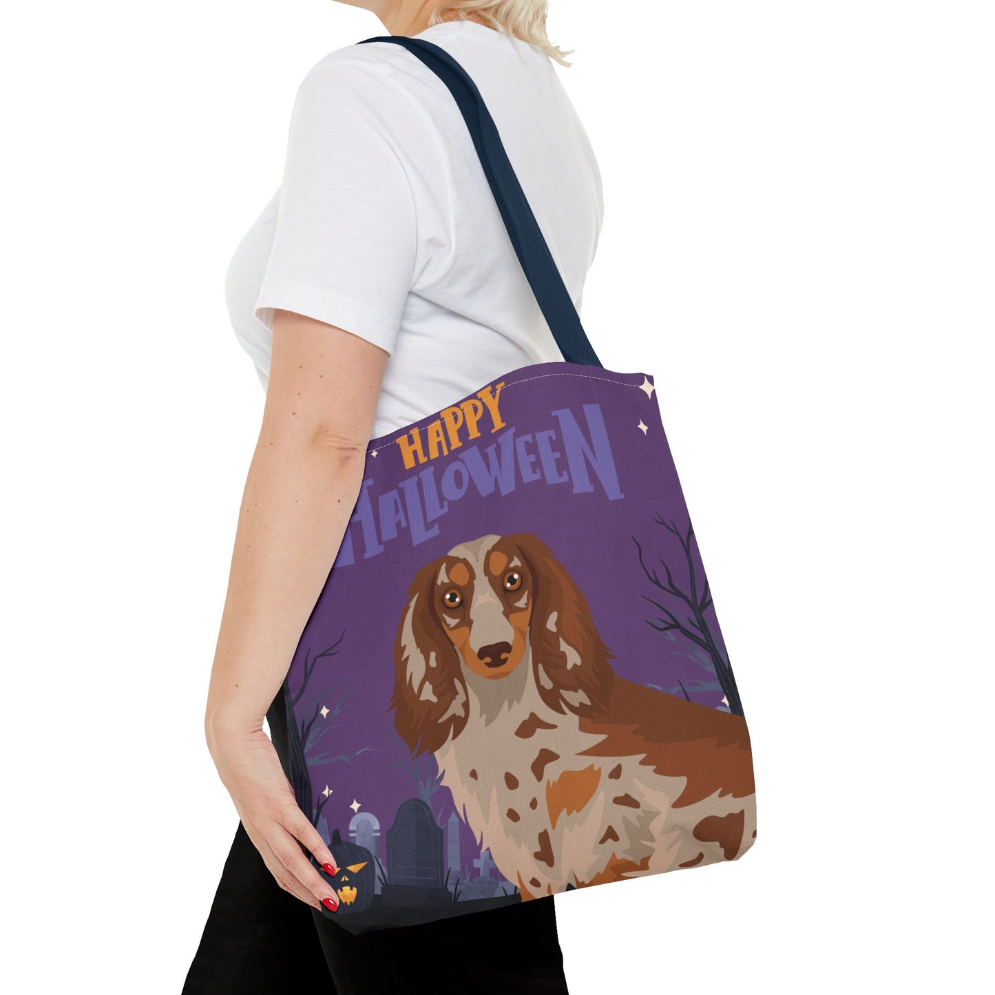 Dachshund Dog Happy Halloween Tote Bag 16x16