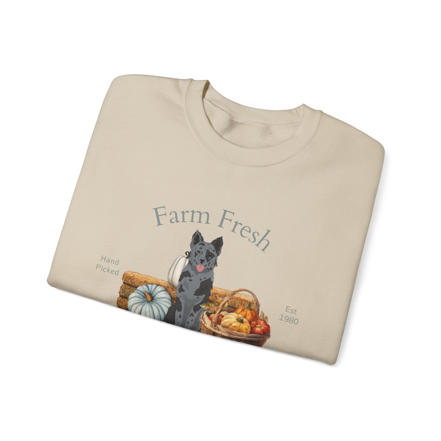 Mudi Dog Fall Farm Fresh Unisex Heavy Blend Crewneck Sweatshirt