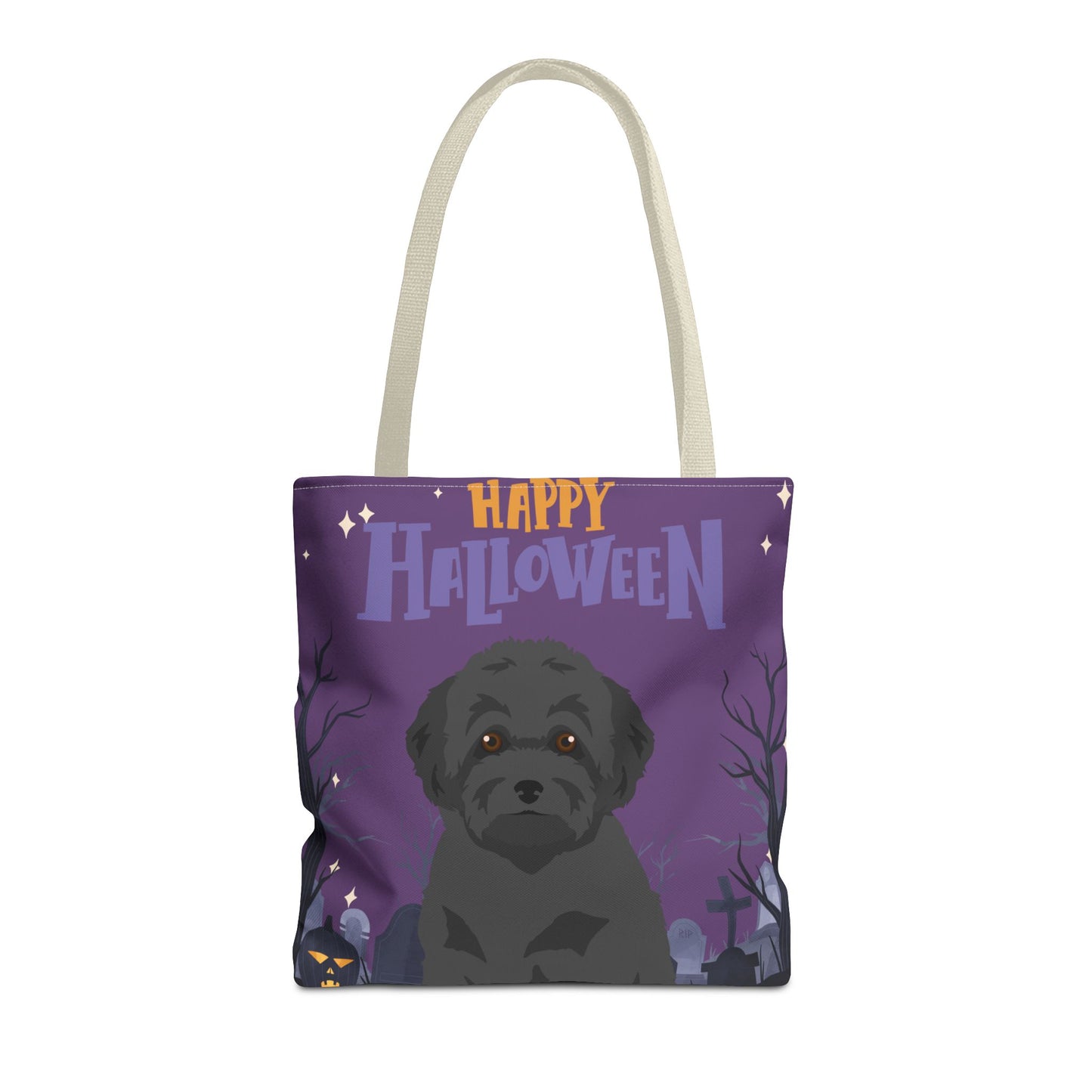 Toy Poodle Dog Happy Halloween Tote Bag 16x16