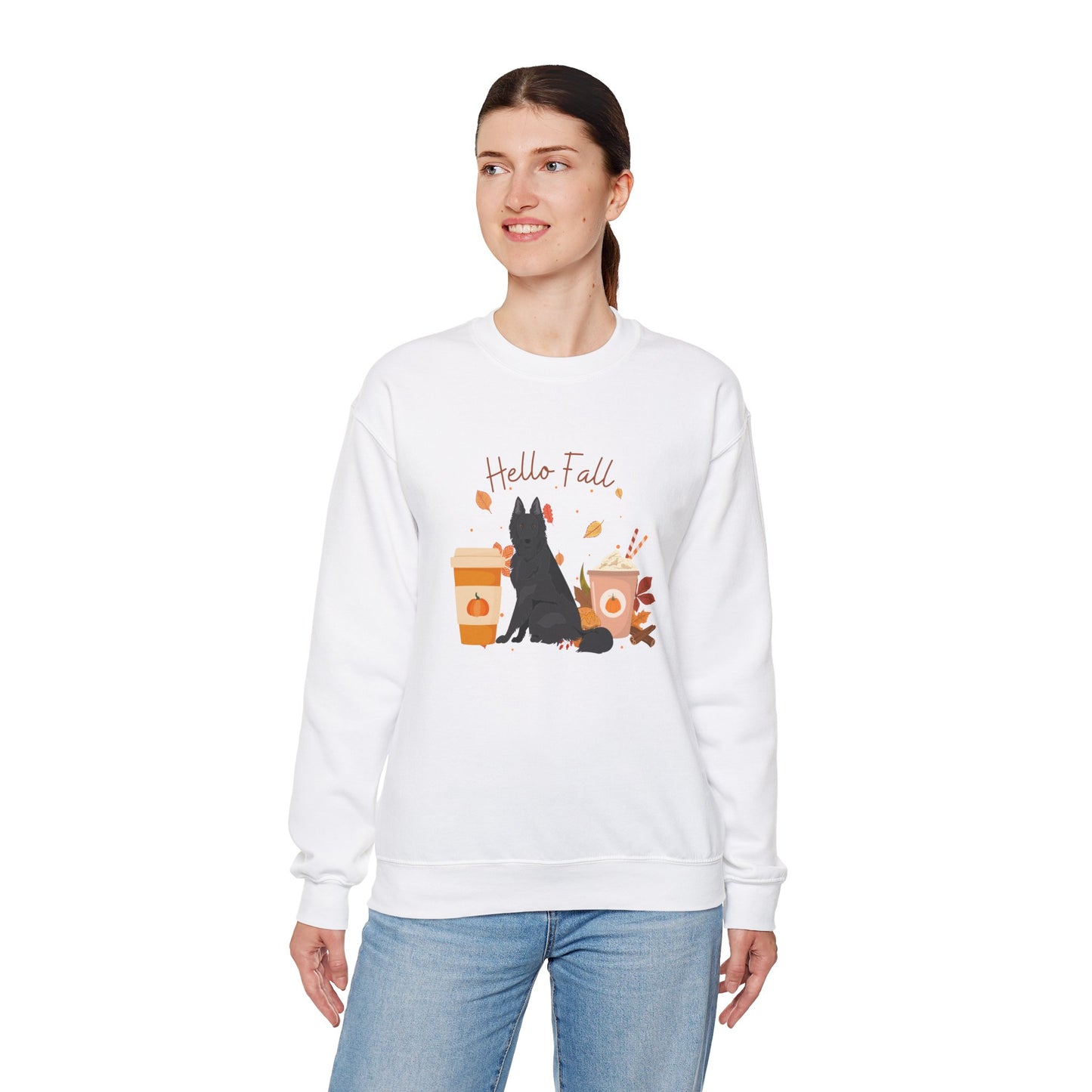 Belgian Shepherd Dog Fall Halloween Unisex Heavy Blend Crewneck Sweatshirt