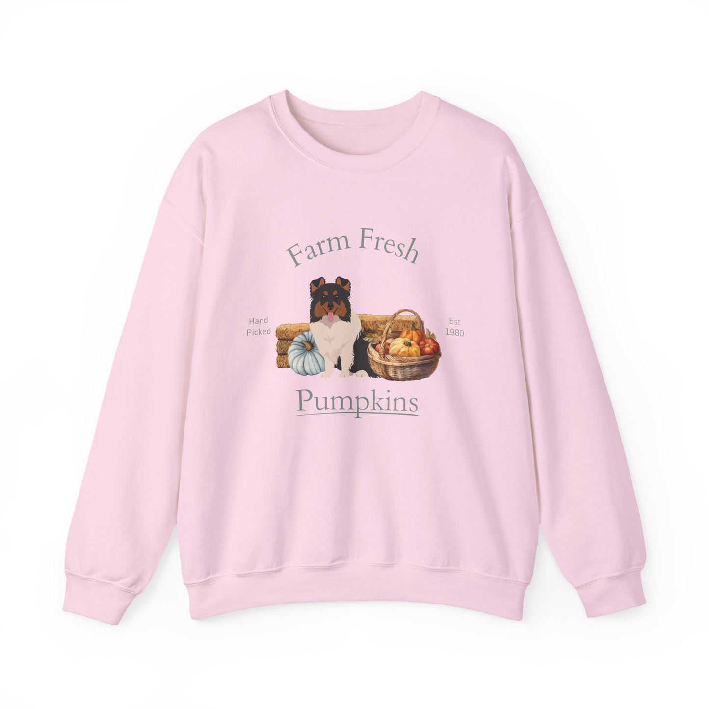 Shetland Sheepdog Dog Fall Farm Fresh Unisex Heavy Blend Crewneck Sweatshirt