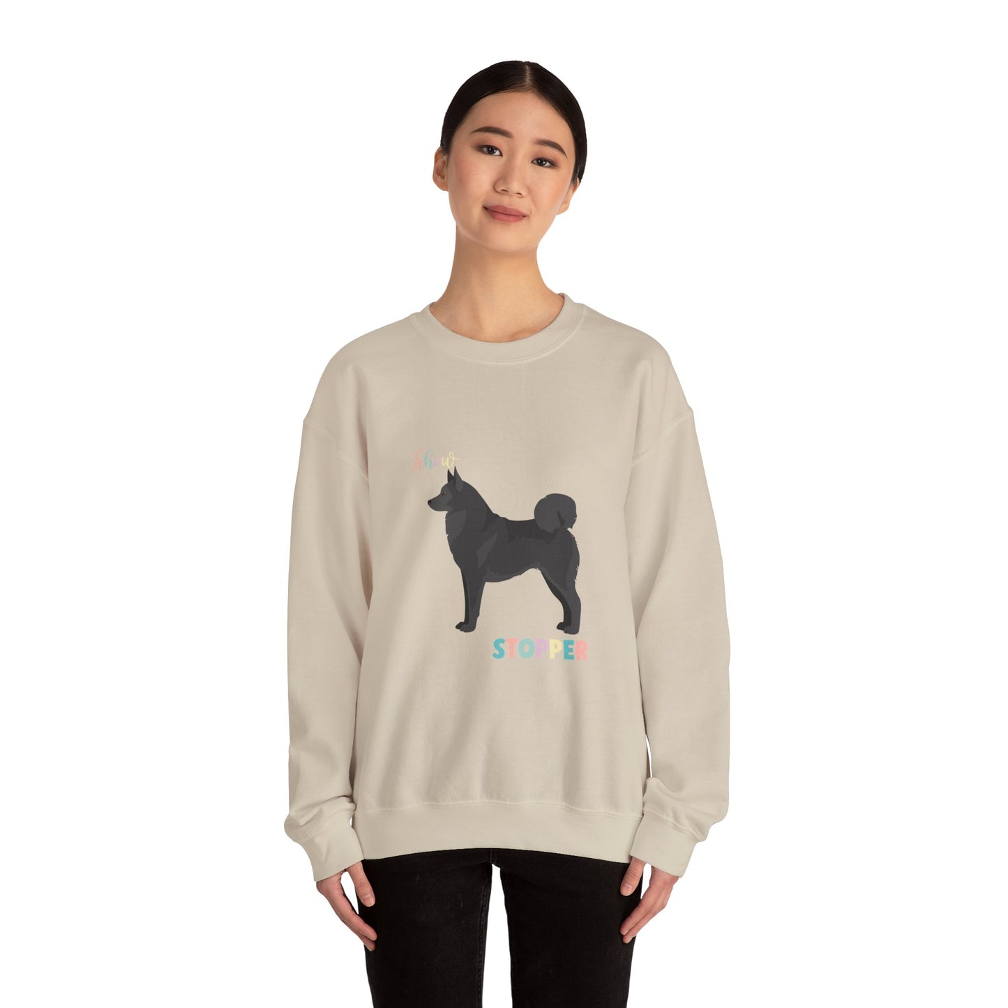 Norwegian Elkhound Dog Unisex Heavy Blend Crewneck Sweatshirt