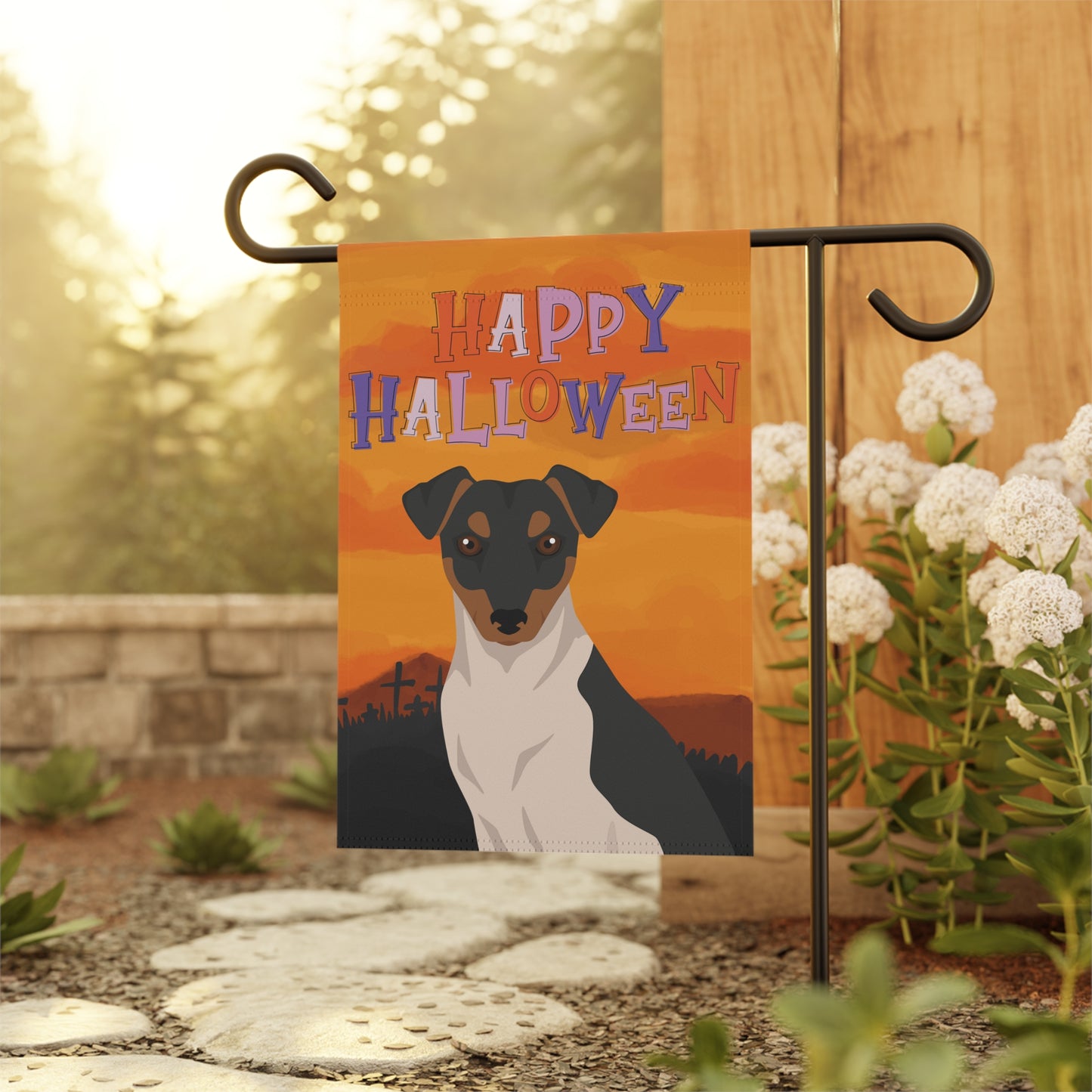 Brazilian Terrier Dog Halloween Garden Flag