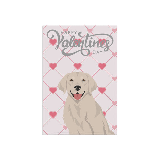 Golden Retriever Dog Valentines Day Garden Flag