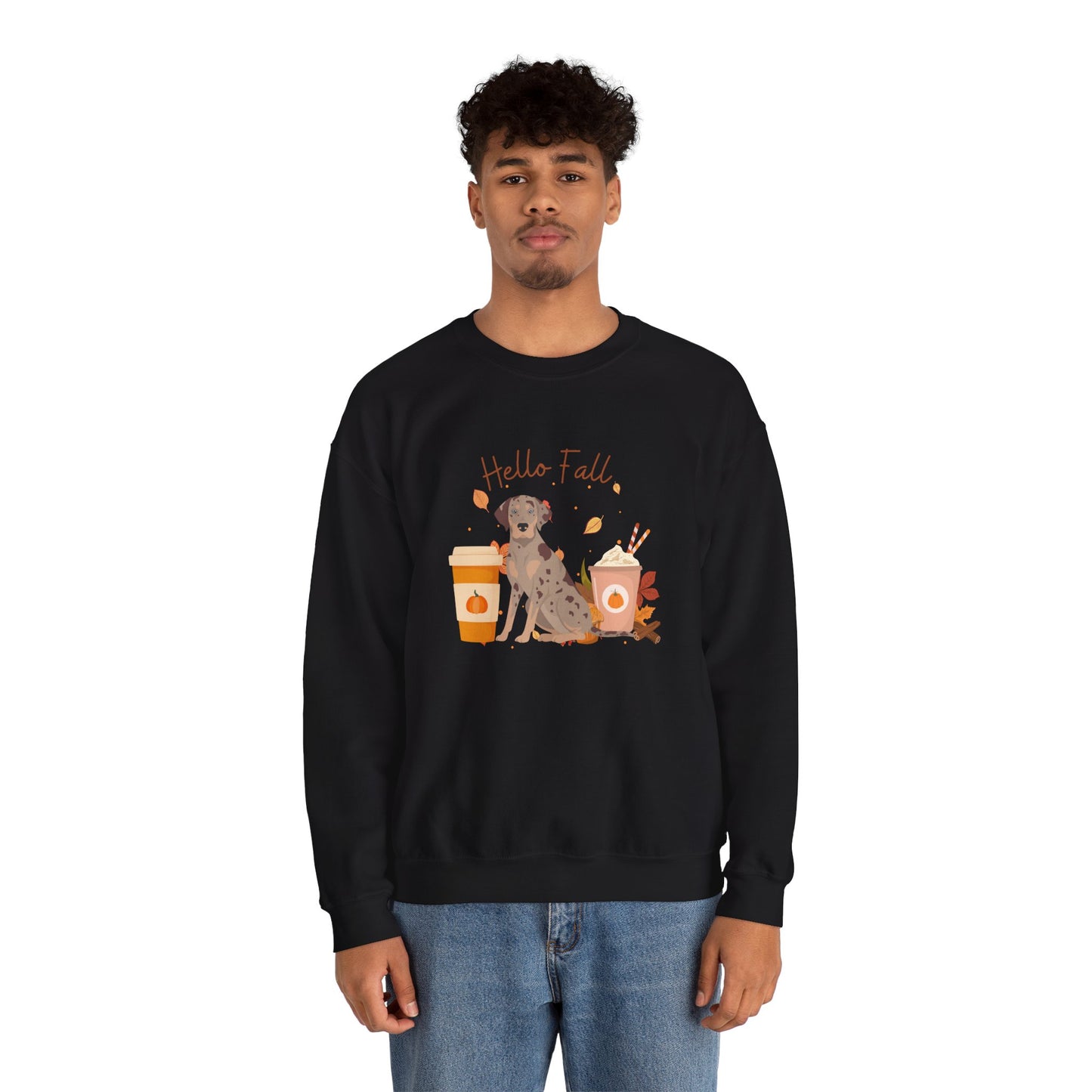 Catahoula Leopard Dog Fall Halloween Unisex Heavy Blend Crewneck Sweatshirt