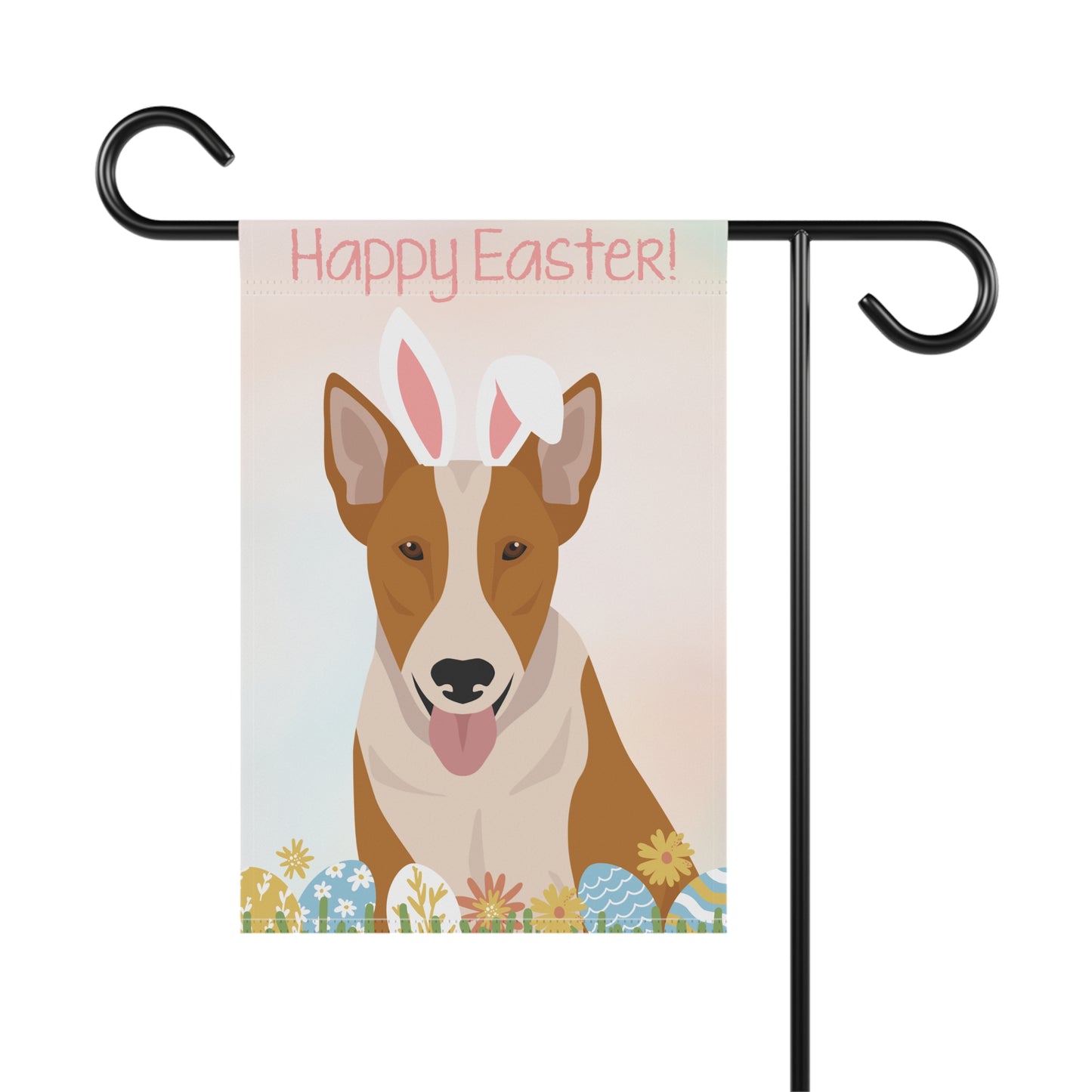 Bull Terrier Dog Happy Easter Garden Flag