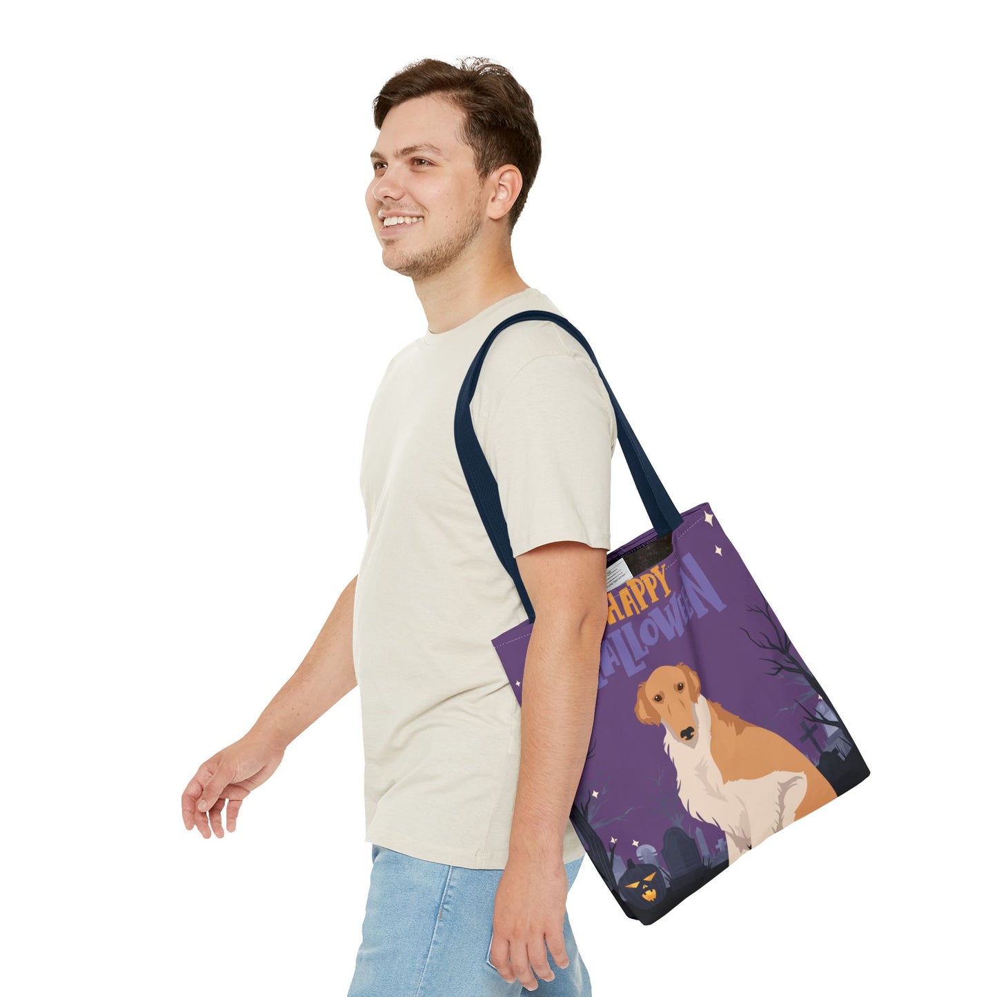 Borzoi Dog Happy Halloween Tote Bag 16x16