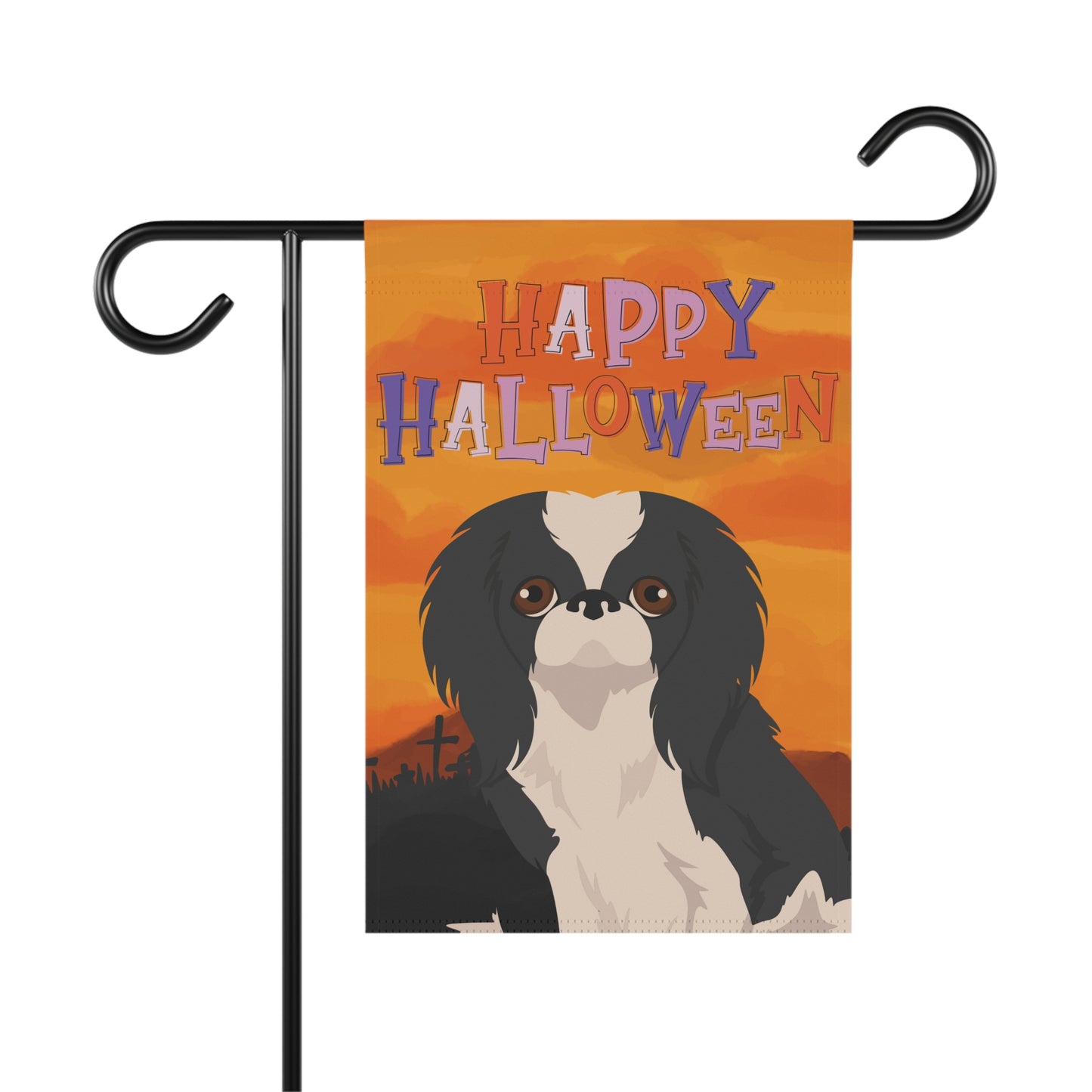 Japanese Chin Dog Halloween Garden Flag