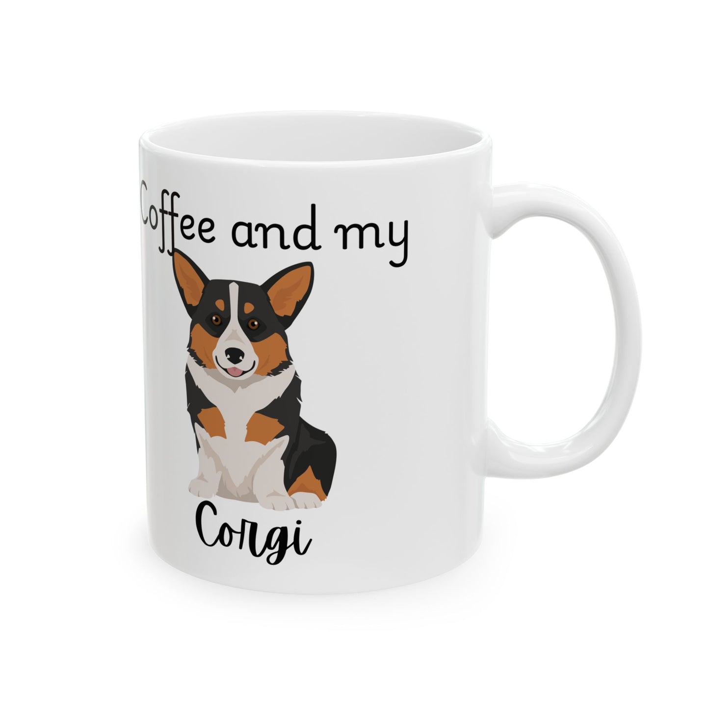 Coffee and My Corgi Ceramic Mug | Dog Lover Gift, Pet Owner Cup, Cute Mug for Dog Moms, Funny Mug for Coffee Lovers
