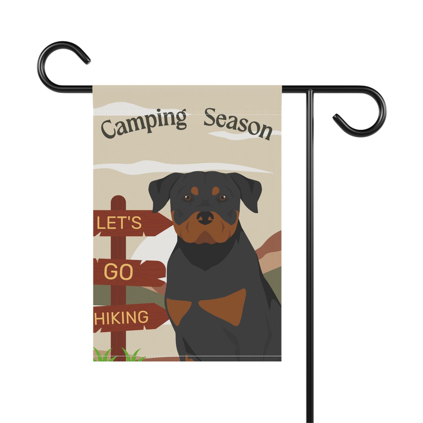 Rottweiler Dog Camping Garden Flag