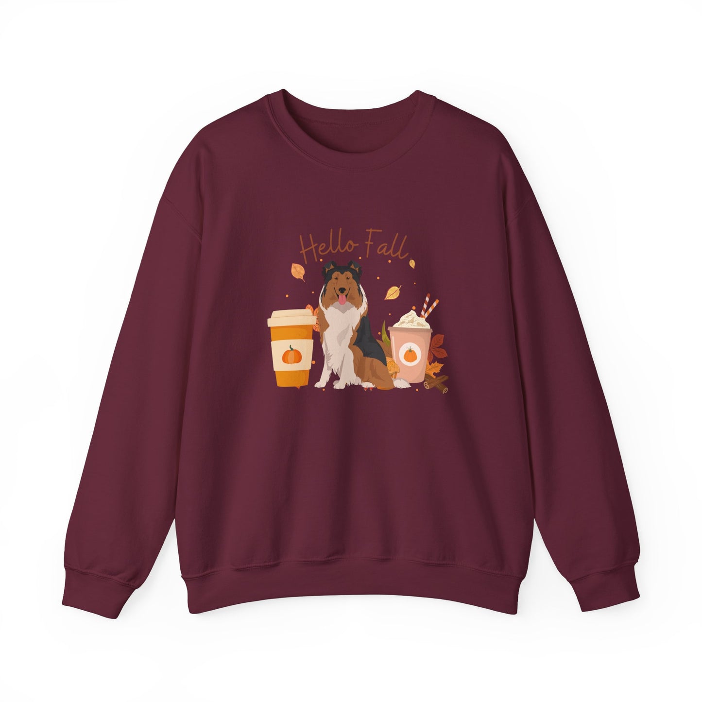 Rough Collie Dog Fall Halloween Unisex Heavy Blend Crewneck Sweatshirt