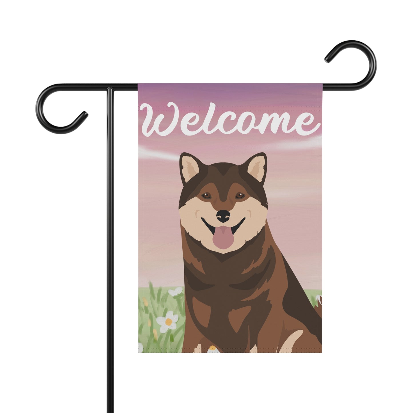 Shiba Inu Dog Welcome Garden Flag