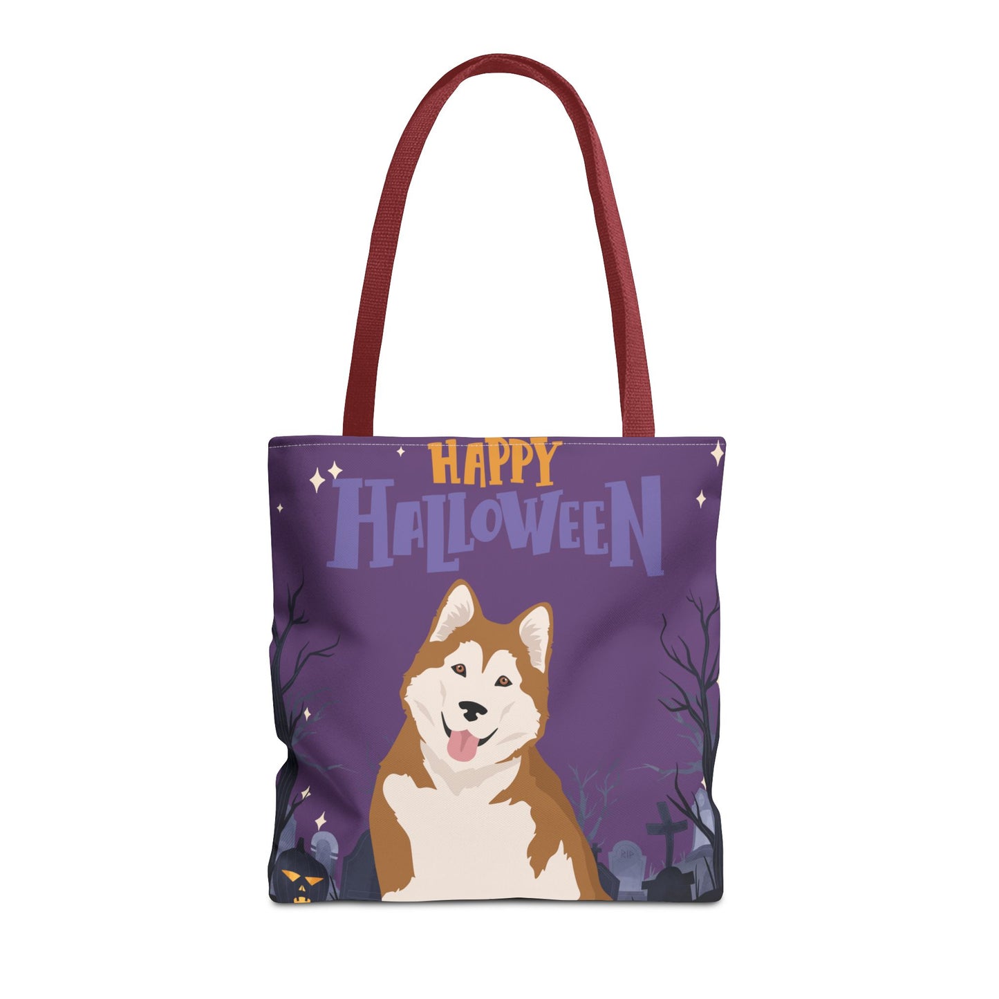 Alaskan Malamute Dog Happy Halloween Tote Bag 16x16