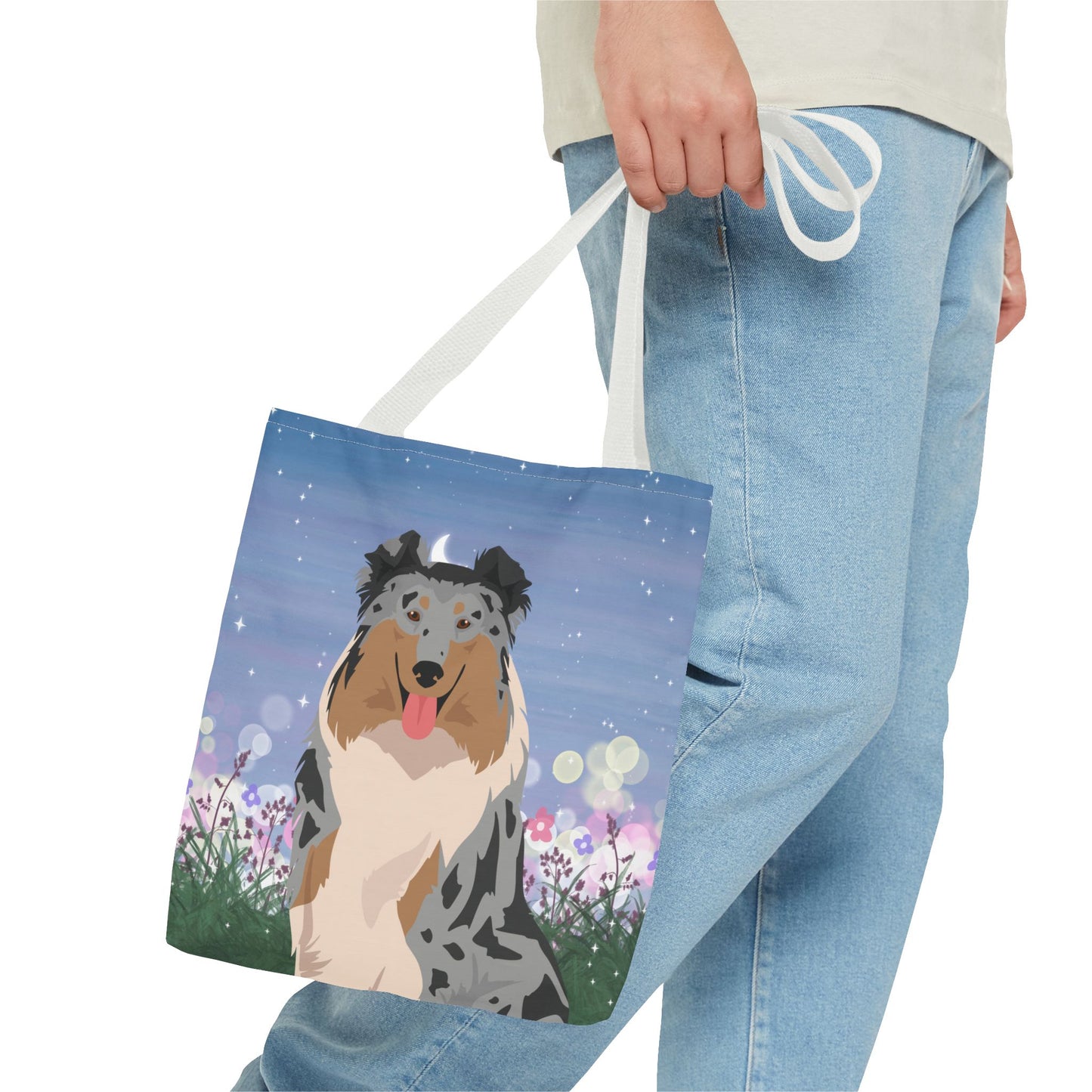 Collie Dog Tote Bag 13x13