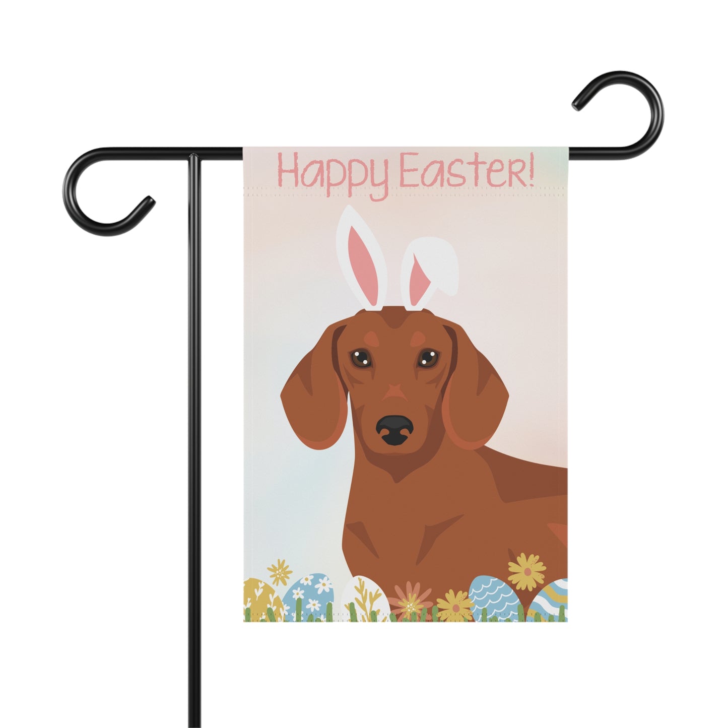 Dachshund Dog Happy Easter Garden Flag