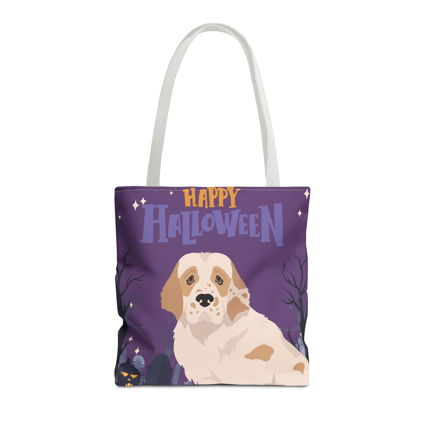 Clumber Spaniel Dog Happy Halloween Tote Bag 16x16