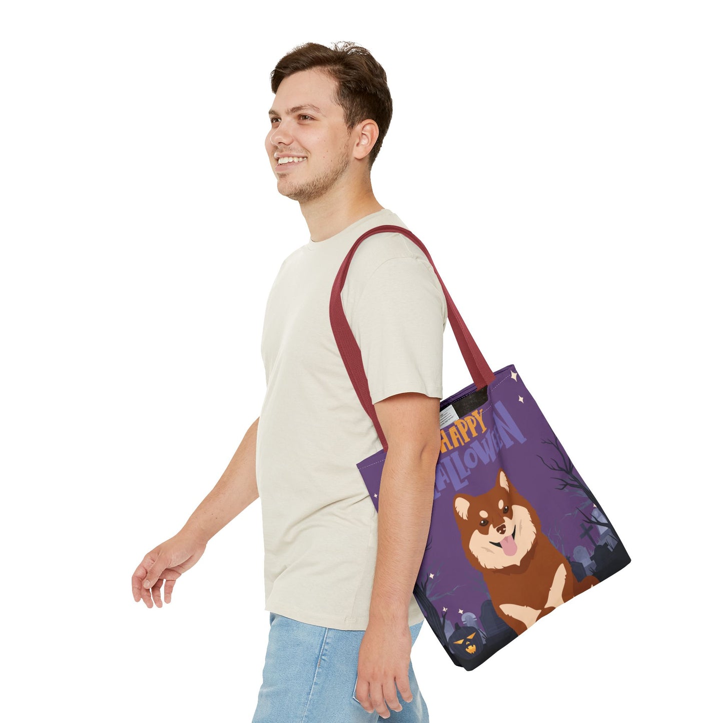 Finnish Lapphund Dog Happy Halloween Tote Bag 16x16