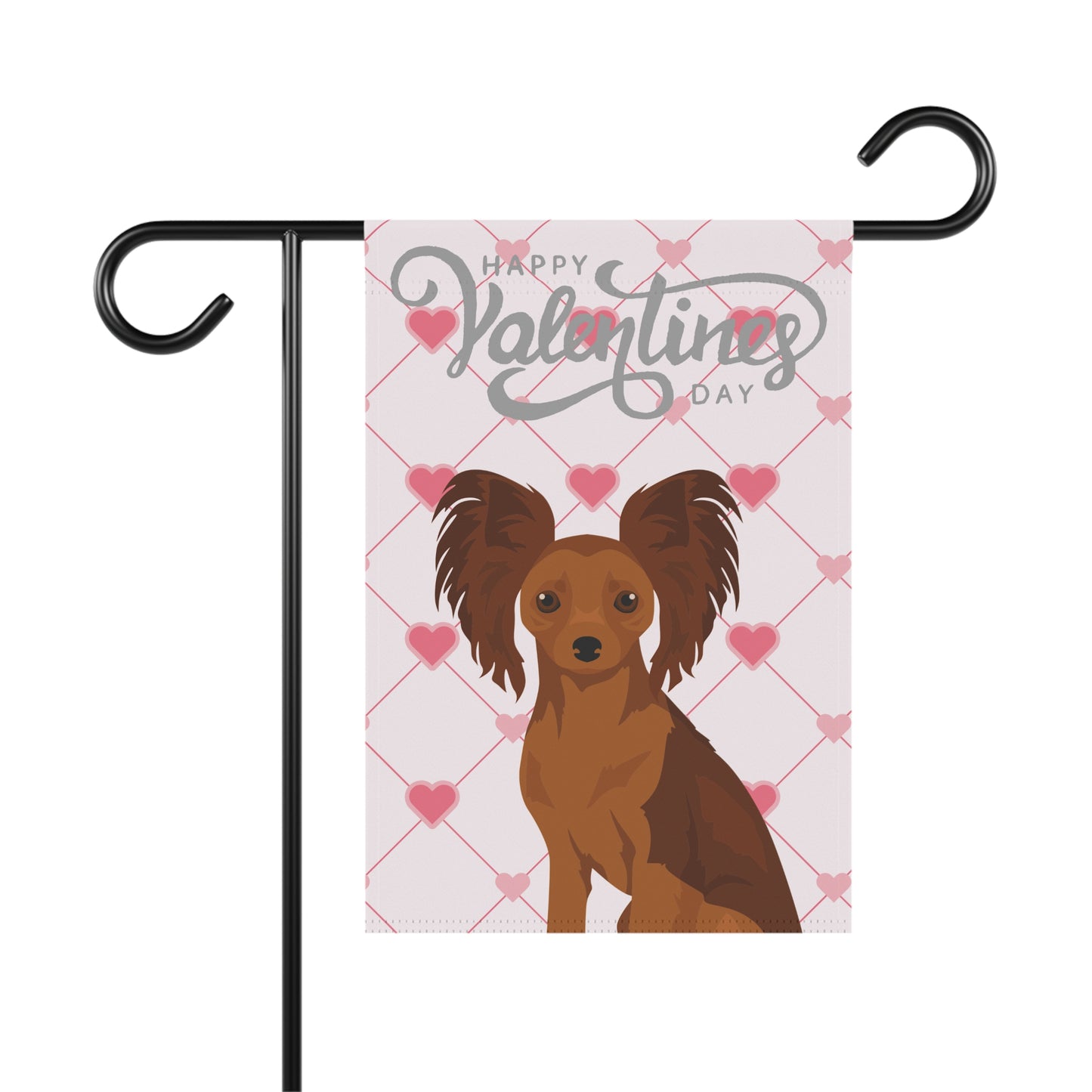 Russian Toy Dog Valentines Day Garden Flag