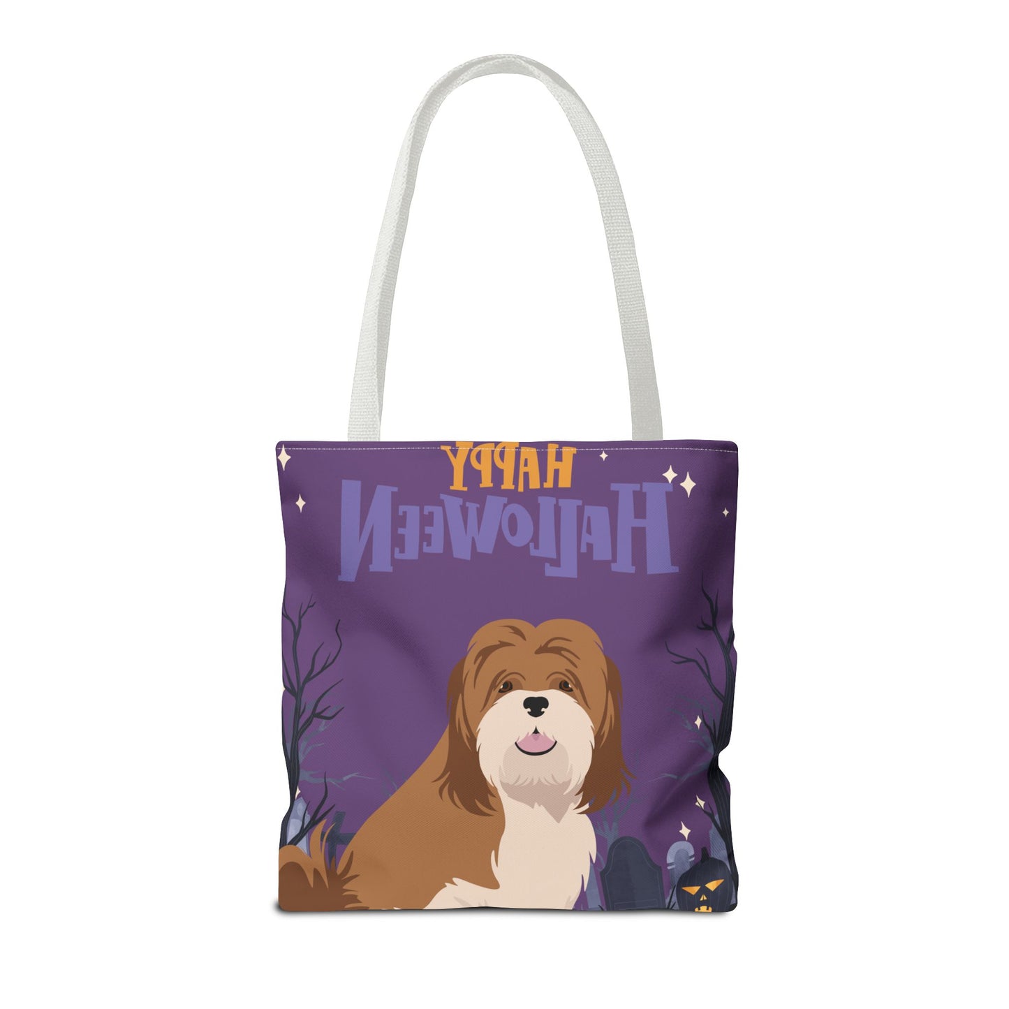 Lhasa Apso Dog Happy Halloween Tote Bag 16x16