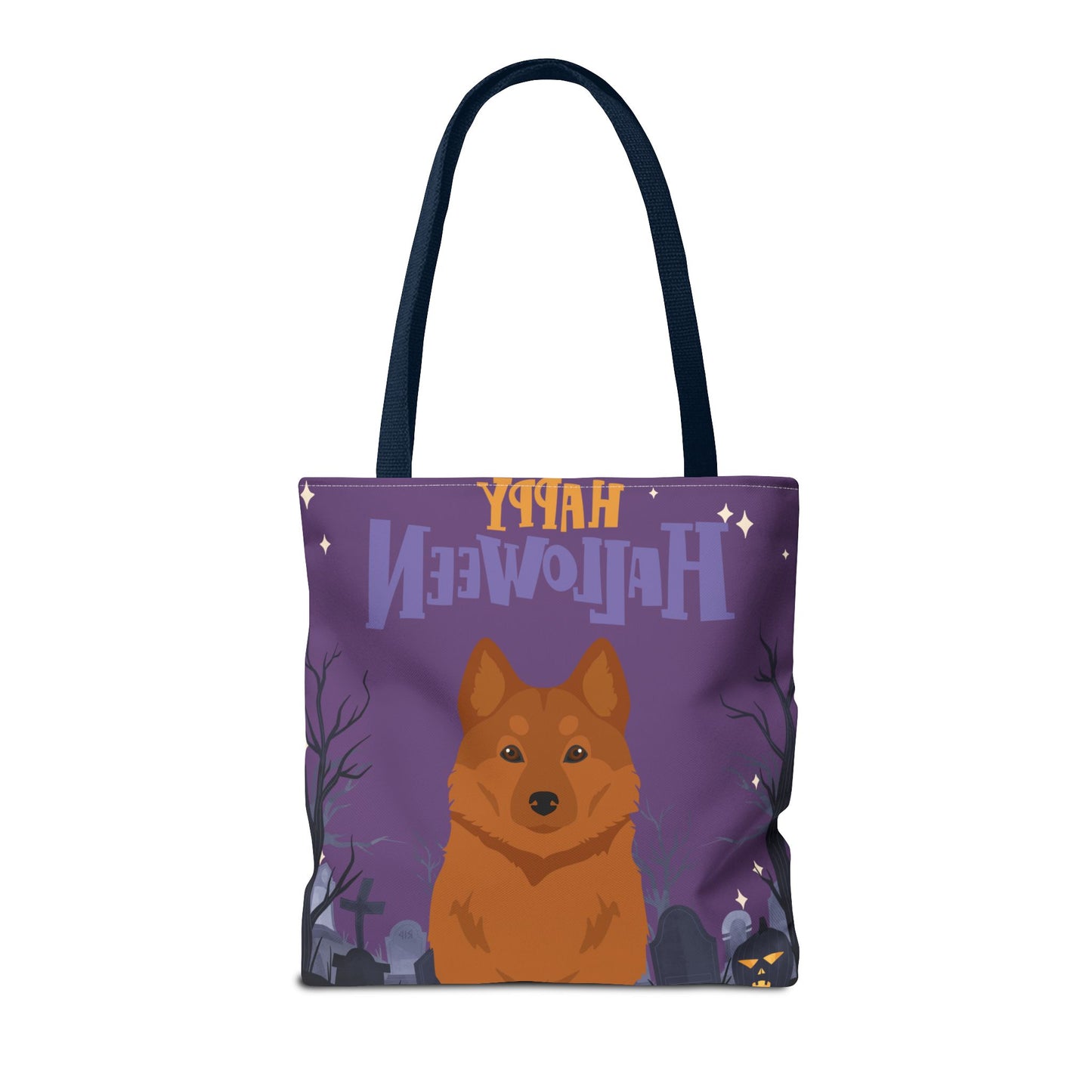 Finnish Spitz Dog Happy Halloween Tote Bag 16x16
