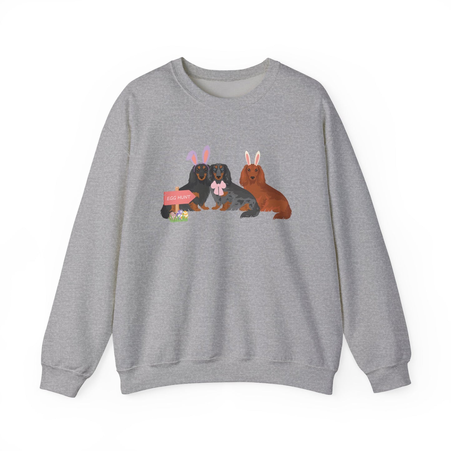 Dachshund Dog Easter Unisex Heavy Blend Crewneck Sweatshirt, easter, Cute Dog Mom Gift