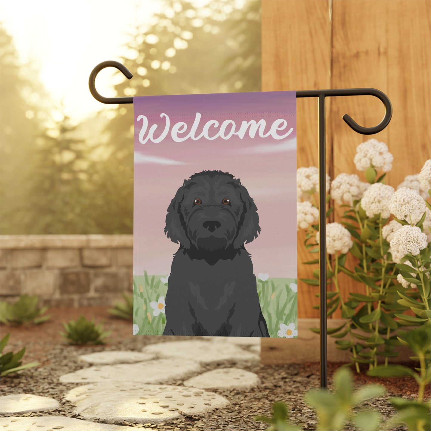 Doodle Dog Welcome Garden Flag