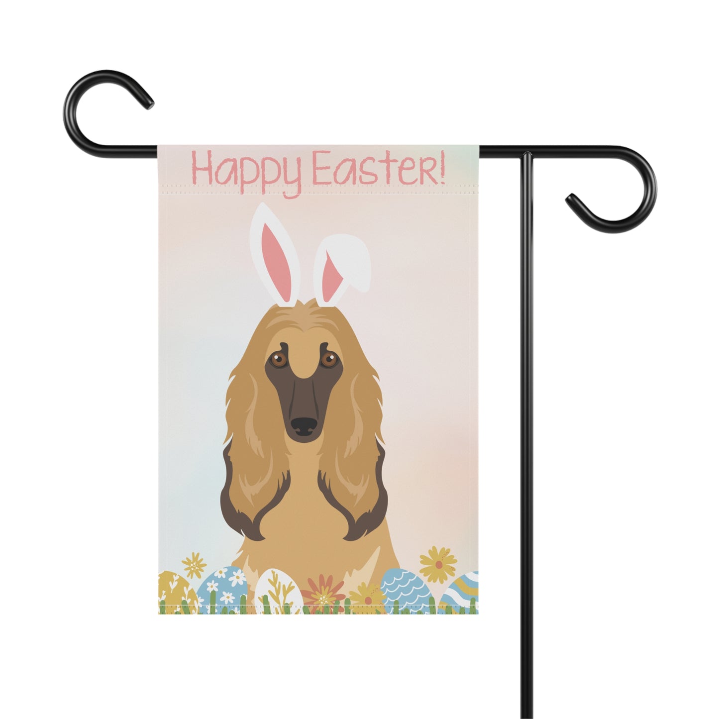 Afghan Hound Dog Happy Easter Garden Flag