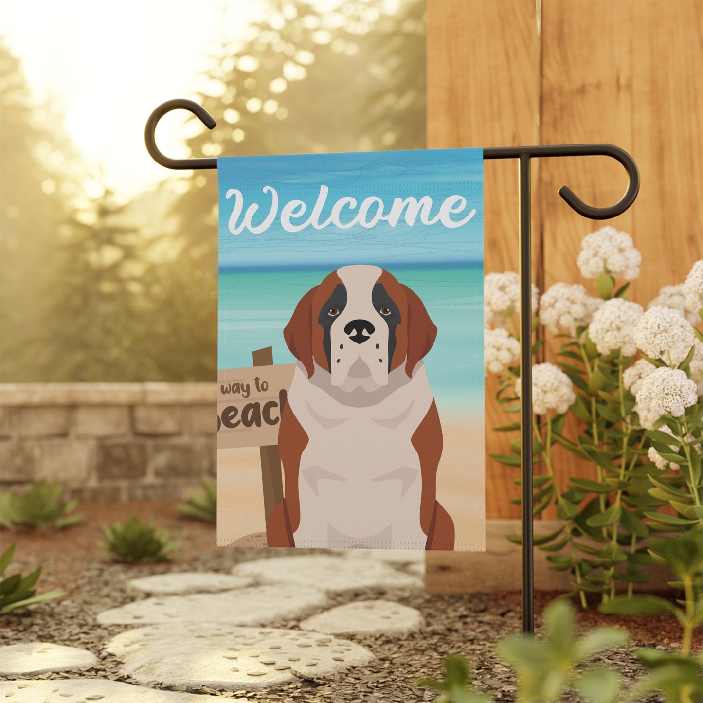 St Bernard Dog Garden Flag