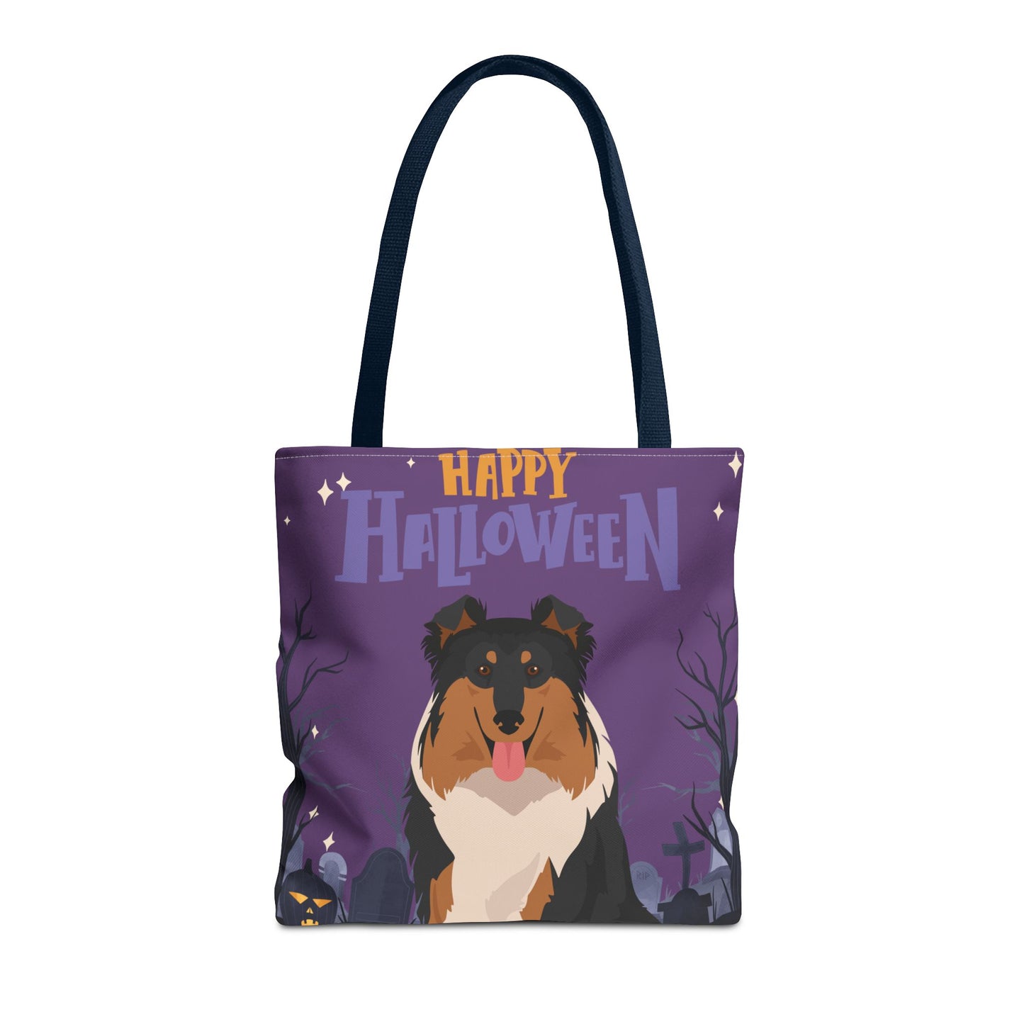 Collie Dog Happy Halloween Tote Bag 16x16