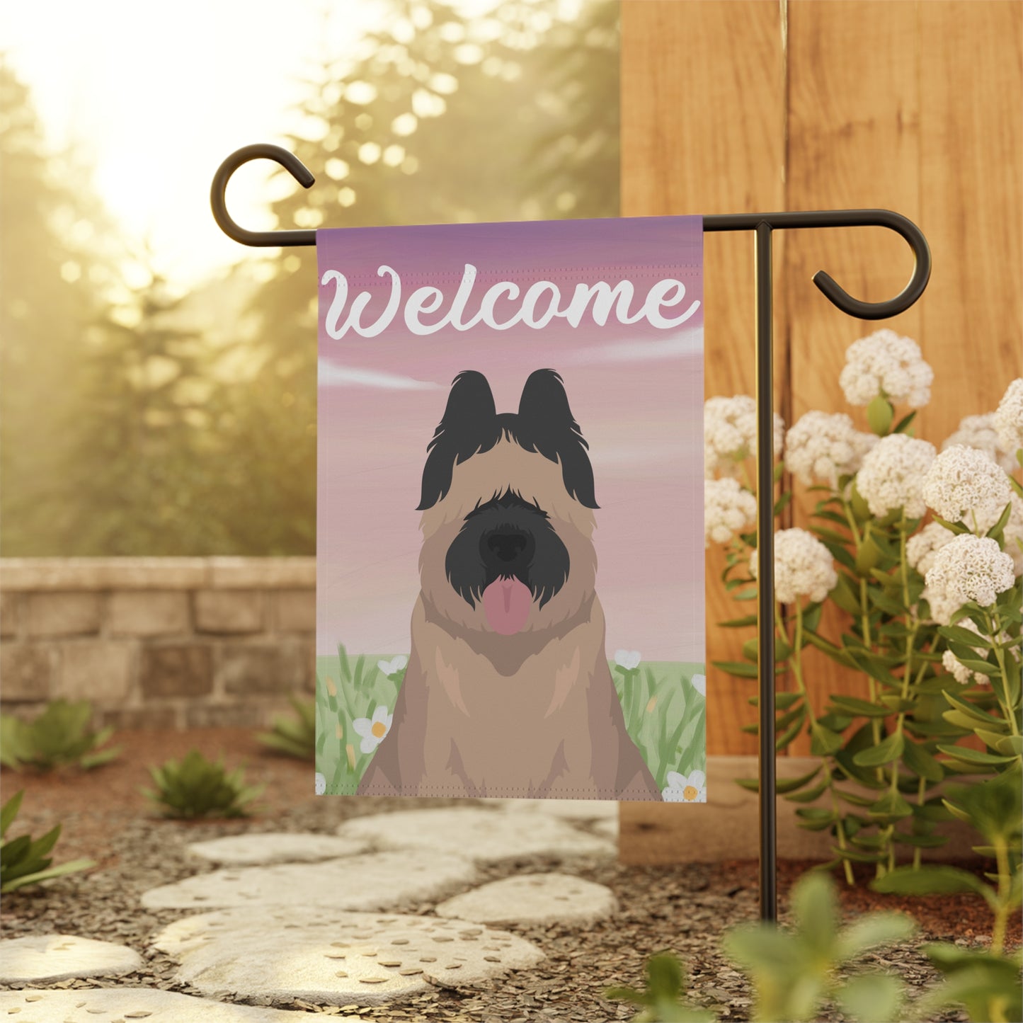 Briard Dog Welcome Garden Flag