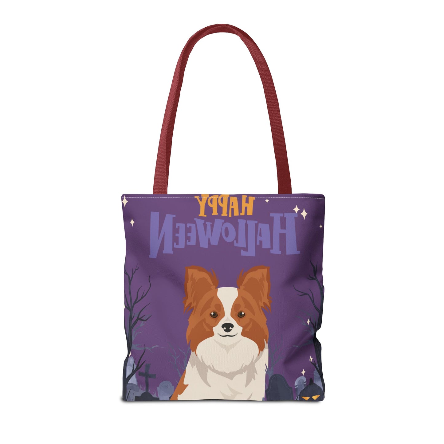 Papillon Dog Happy Halloween Tote Bag 16x16