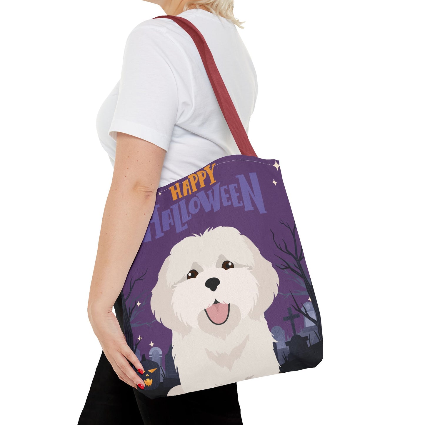 Coton de Tulear Dog Happy Halloween Tote Bag 16x16