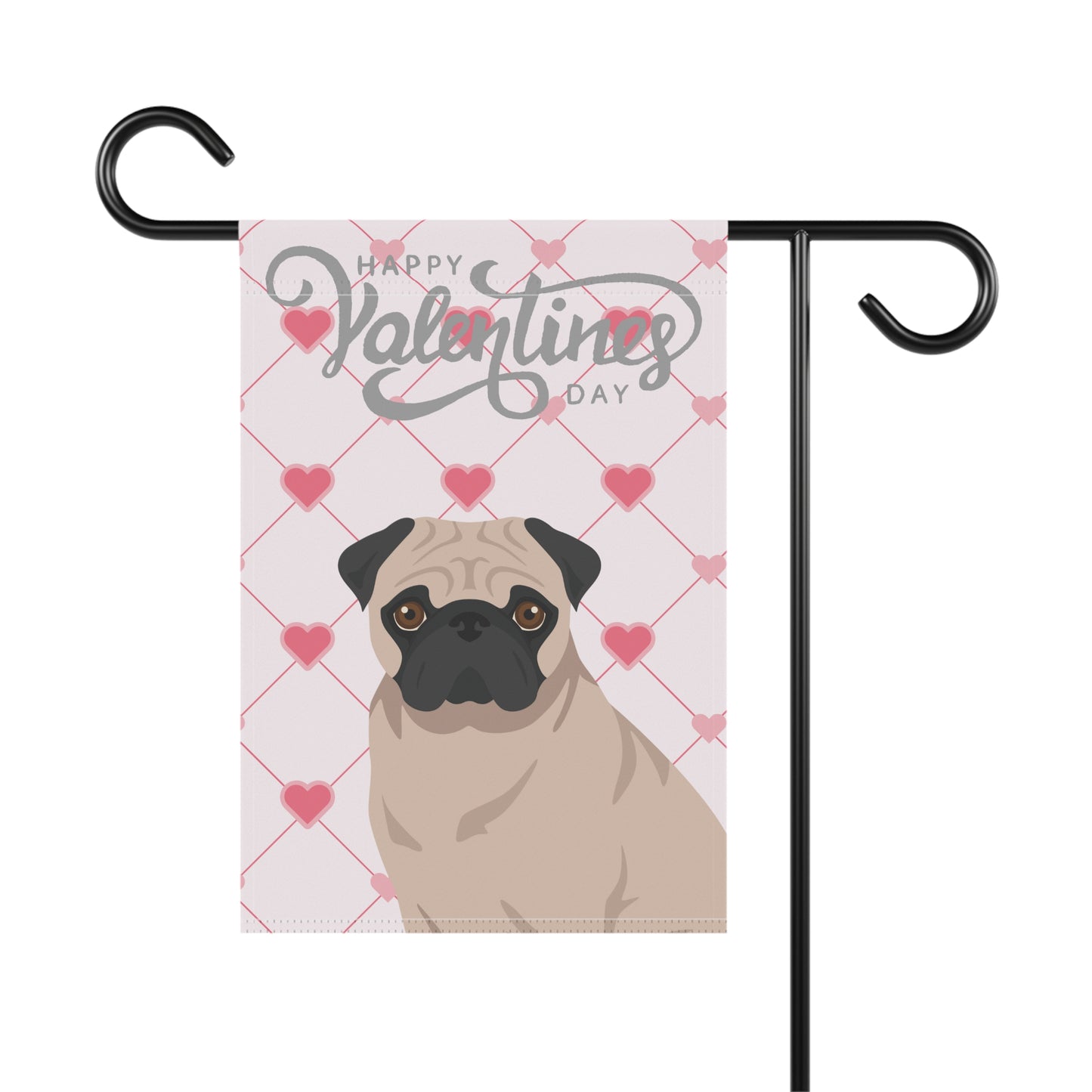 Pug Dog Valentines Day Garden Flag