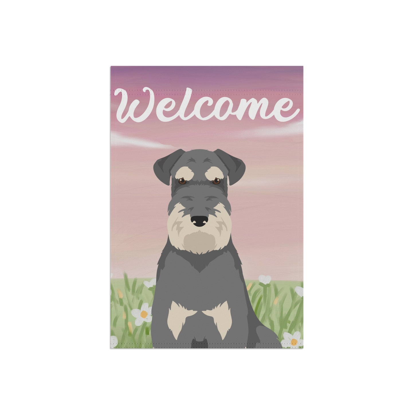 Schnauzer Welcome Garden Flag 12x18