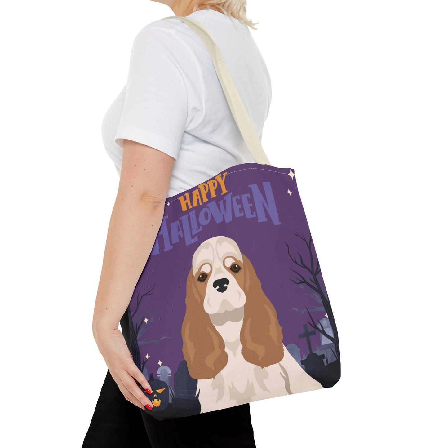 Cocker Spaniel Dog Happy Halloween Tote Bag 16x16
