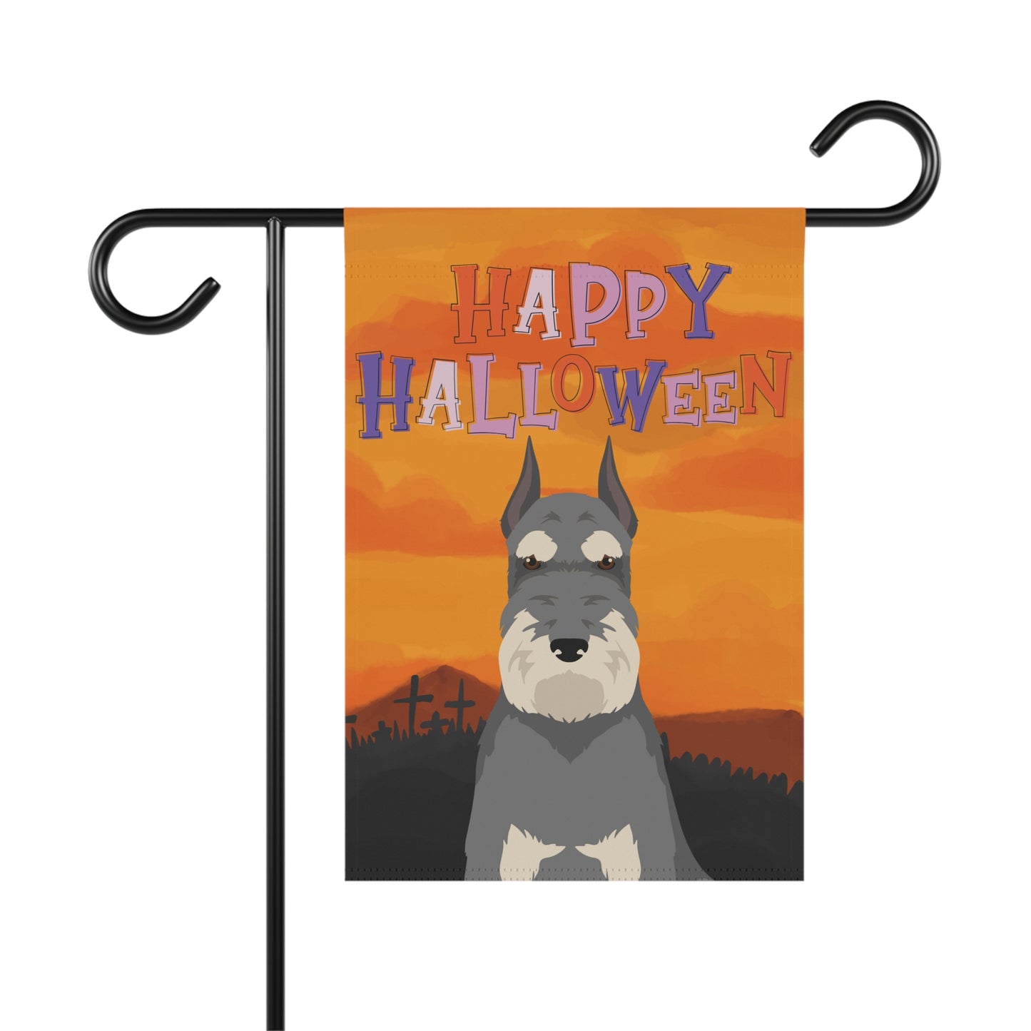 Schnauzer Dog Halloween Garden Flag