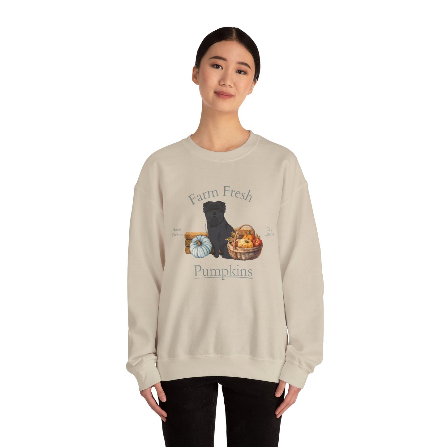 Affenpinscher Dog Fall Farm Fresh Unisex Heavy Blend Crewneck Sweatshirt