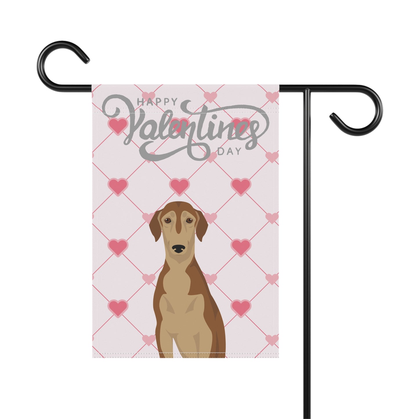 Smooth Saluki Dog Valentines Day Garden Flag