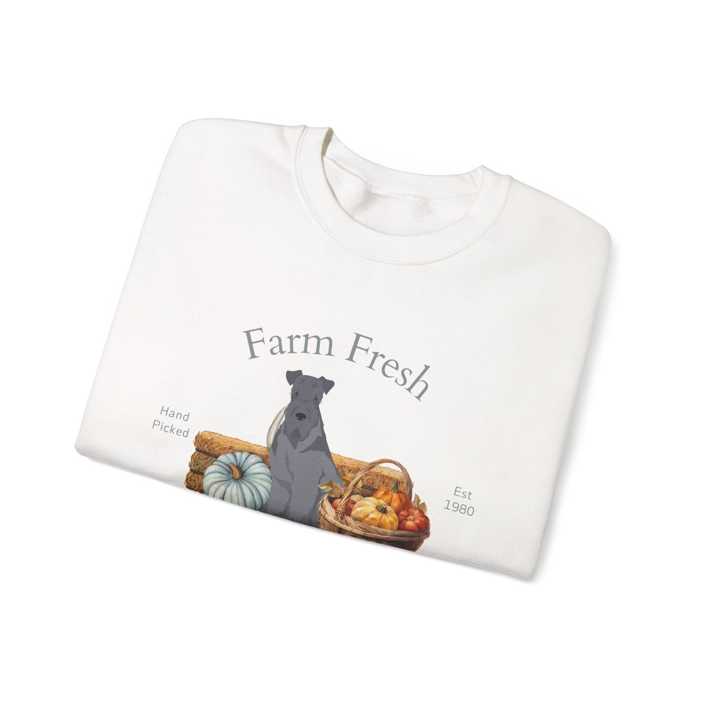 Kerry Blue Terrier Dog Fall Farm Fresh Unisex Heavy Blend Crewneck Sweatshirt