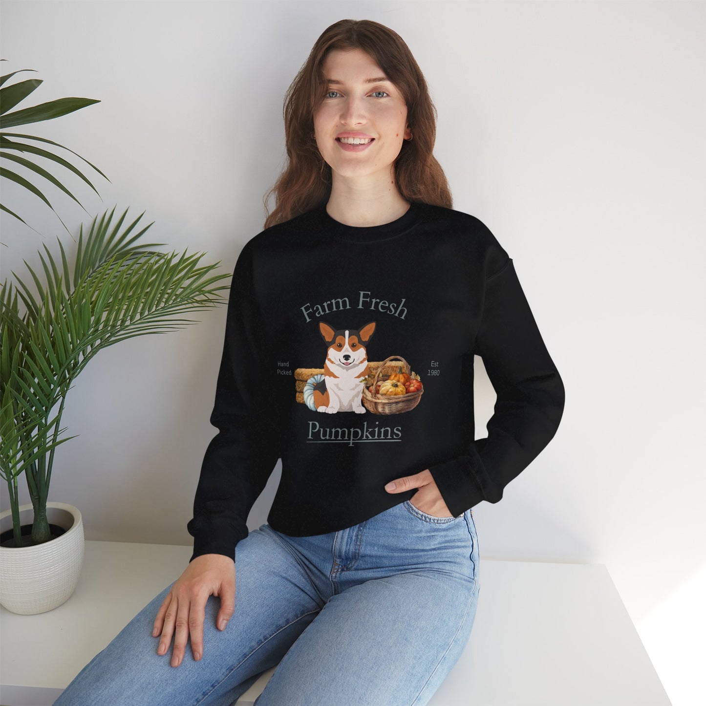 Pembroke Welsh Corgi Dog Fall Halloween Unisex Heavy Blend Crewneck Sweatshirt