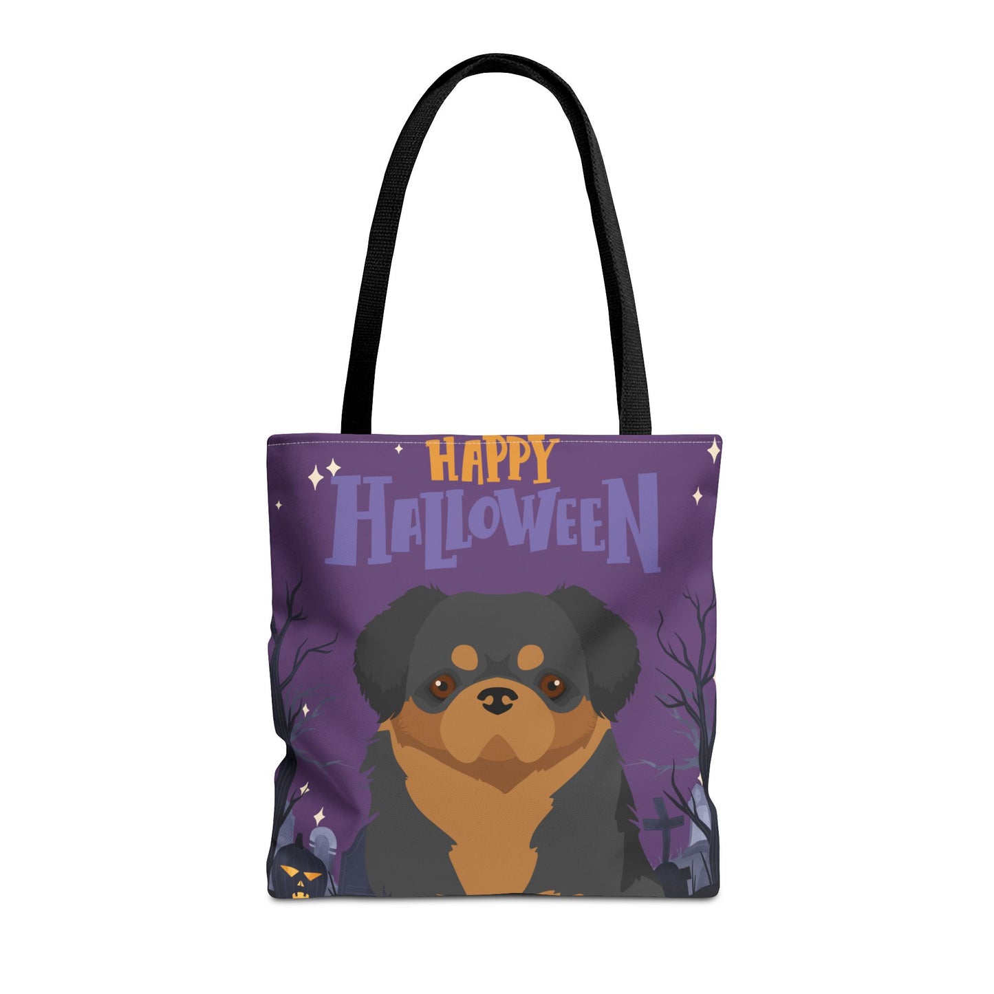 Tibetan Spaniel Dog Happy Halloween Tote Bag 16x16