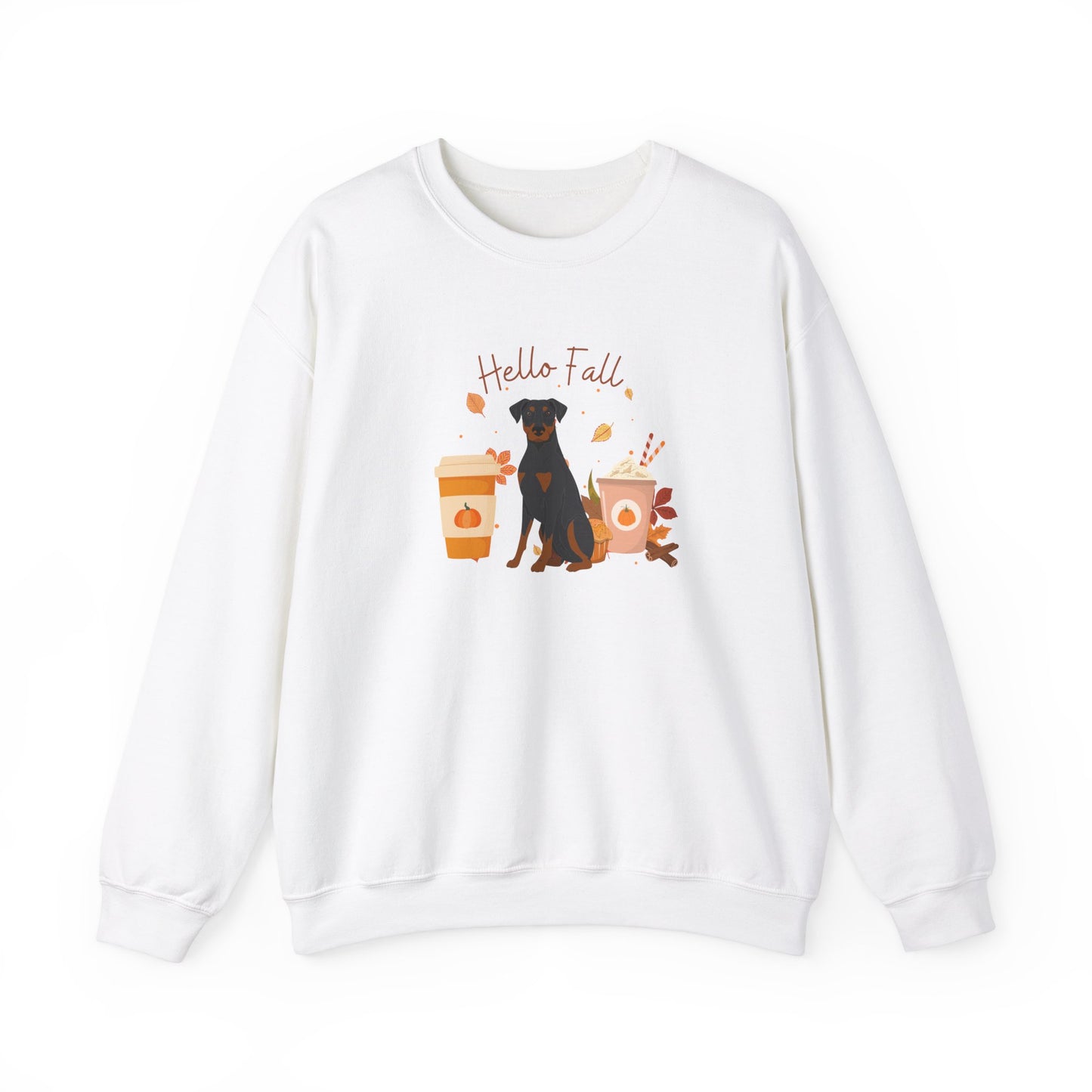 Doberman Pinscher Dog Fall Unisex Heavy Blend Crewneck Sweatshirt